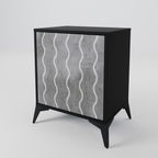 WAVES OF CONCRETE 1-Door Sideboard in Black Finish