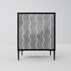 WAVES OF CONCRETE 1-Door Sideboard in Black Finish