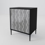 WAVES OF CONCRETE 1-Door Sideboard in Black Finish