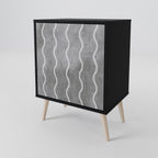 WAVES OF CONCRETE 1-Door Sideboard in Black Finish
