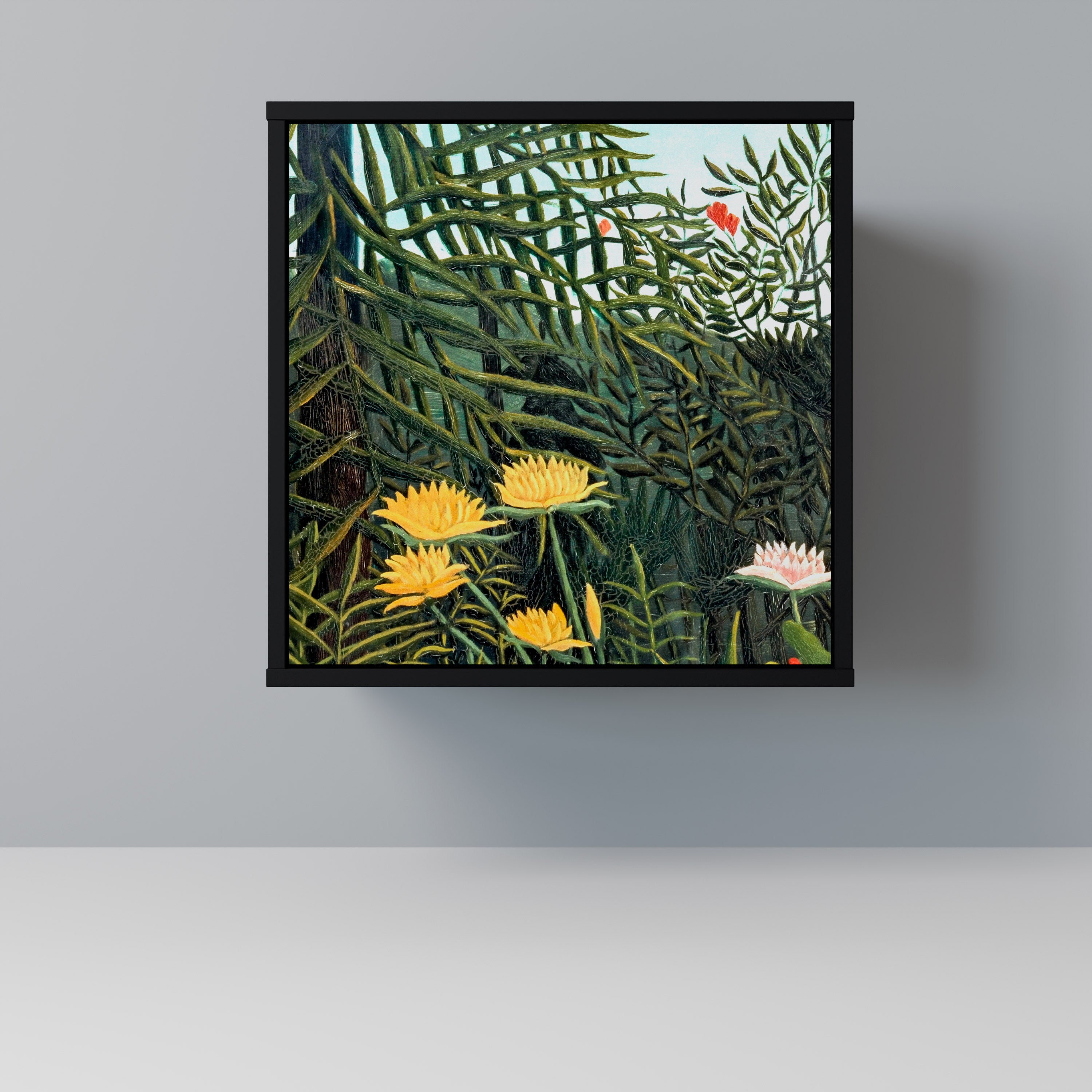 VIRGIN FOREST WITH SUNSET Sideboard mit 1 Tür in Schwarz