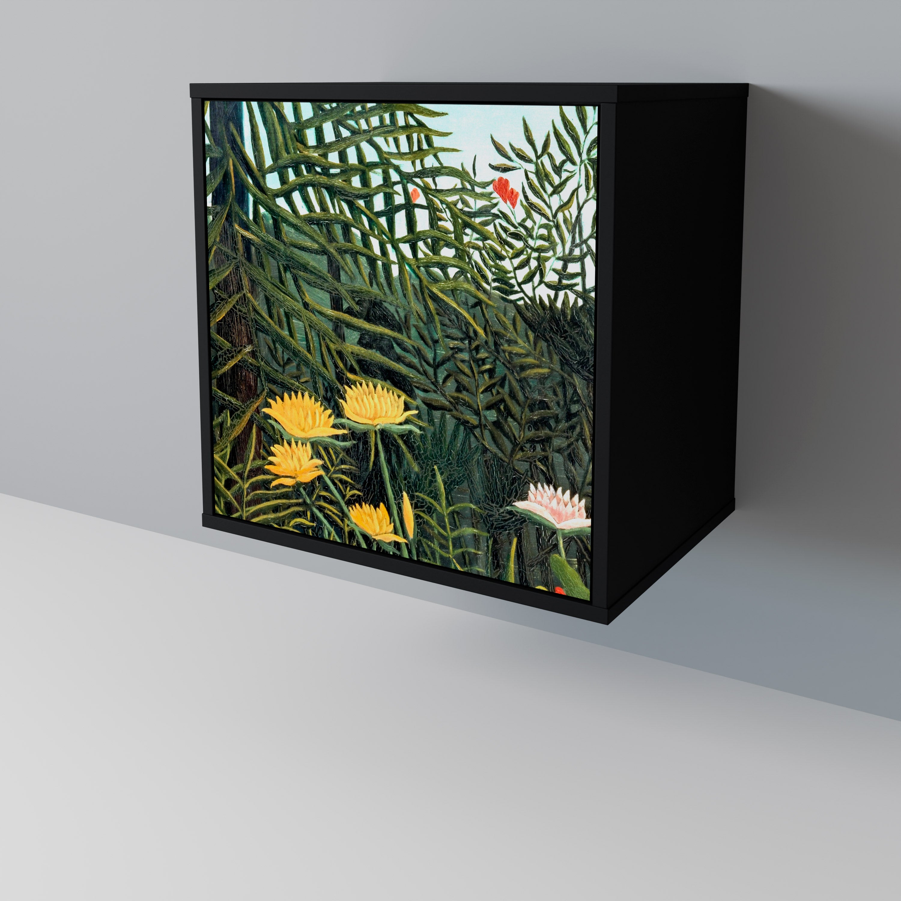 VIRGIN FOREST WITH SUNSET Sideboard mit 1 Tür in Schwarz