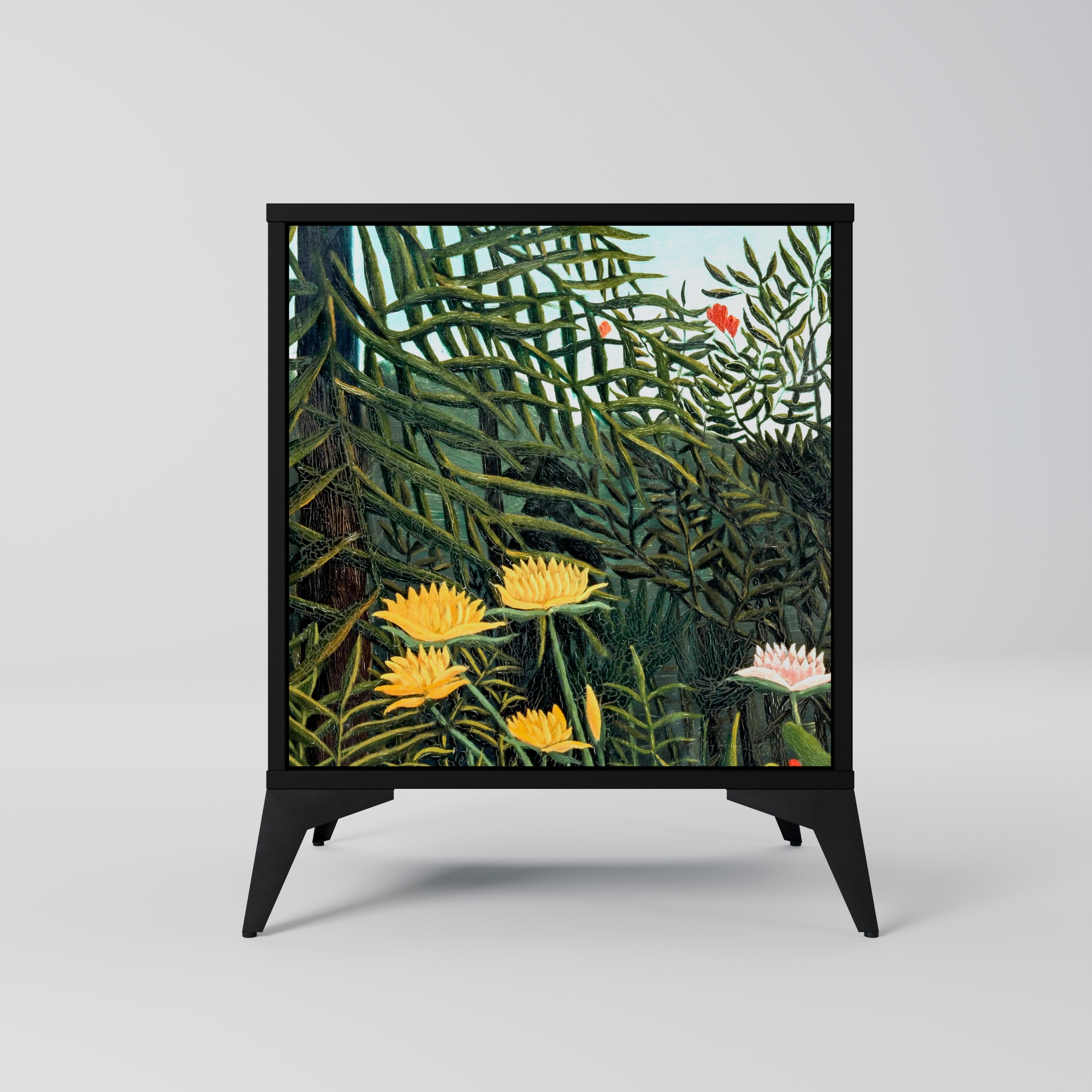 VIRGIN FOREST WITH SUNSET Sideboard mit 1 Tür in Schwarz