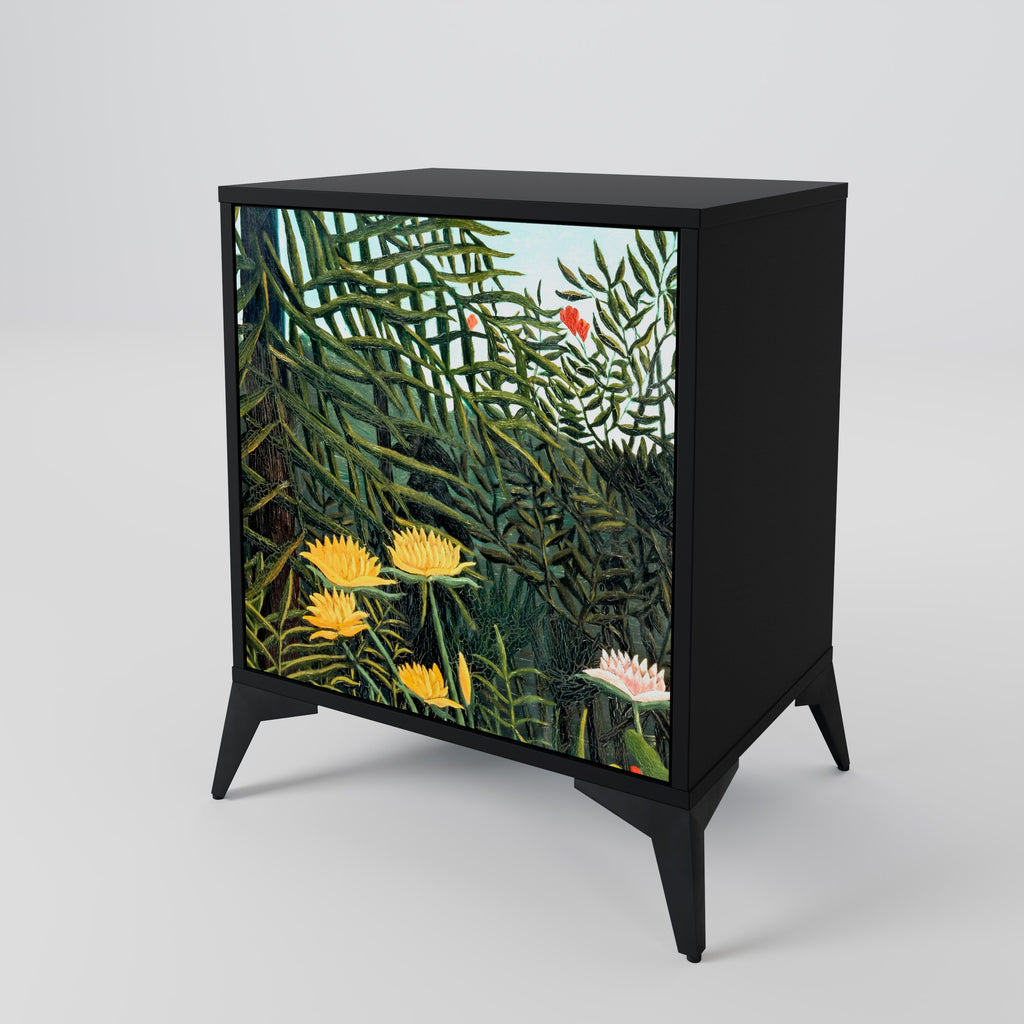VIRGIN FOREST WITH SUNSET Sideboard mit 1 Tür in Schwarz
