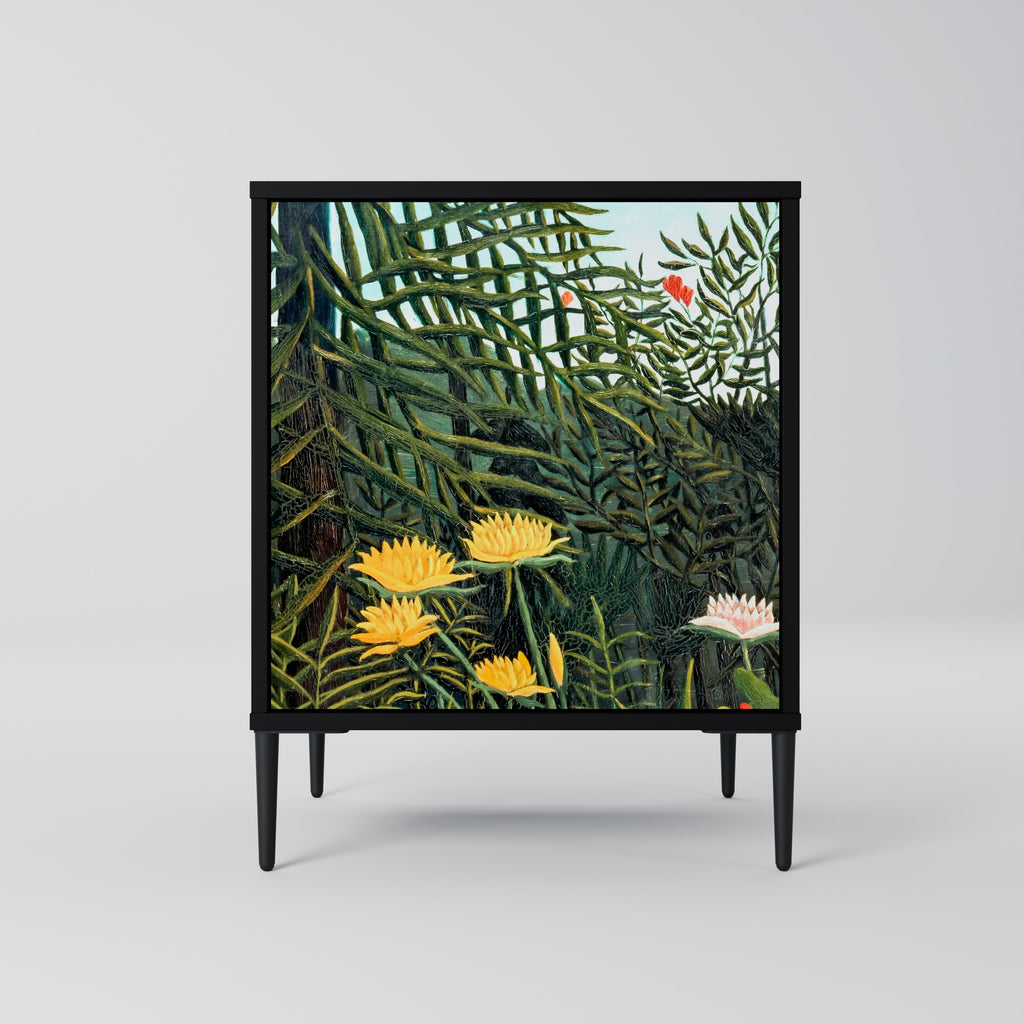 VIRGIN FOREST WITH SUNSET Sideboard mit 1 Tür in Schwarz