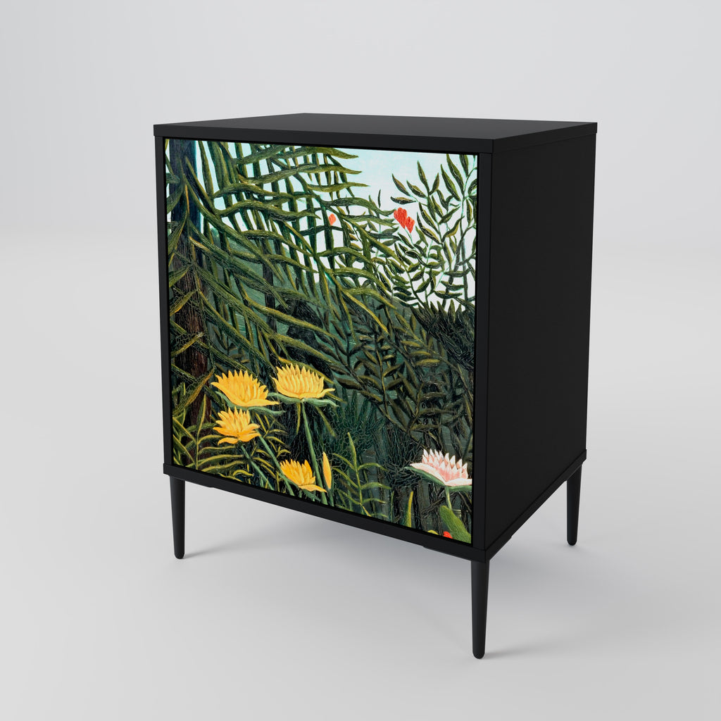 VIRGIN FOREST WITH SUNSET Sideboard mit 1 Tür in Schwarz