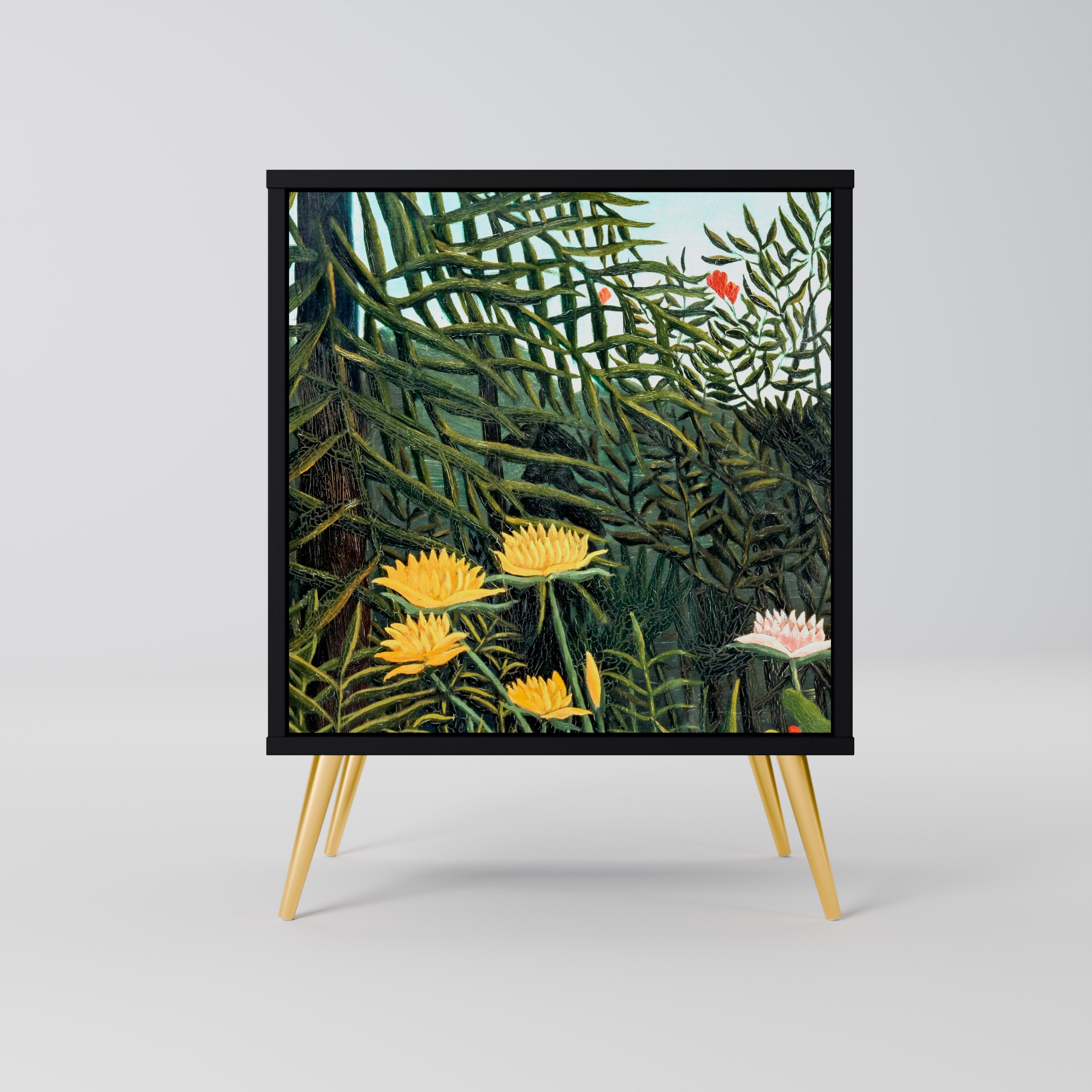 VIRGIN FOREST WITH SUNSET Sideboard mit 1 Tür in Schwarz