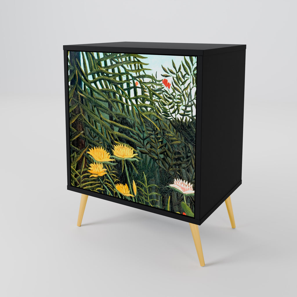 VIRGIN FOREST WITH SUNSET Sideboard mit 1 Tür in Schwarz