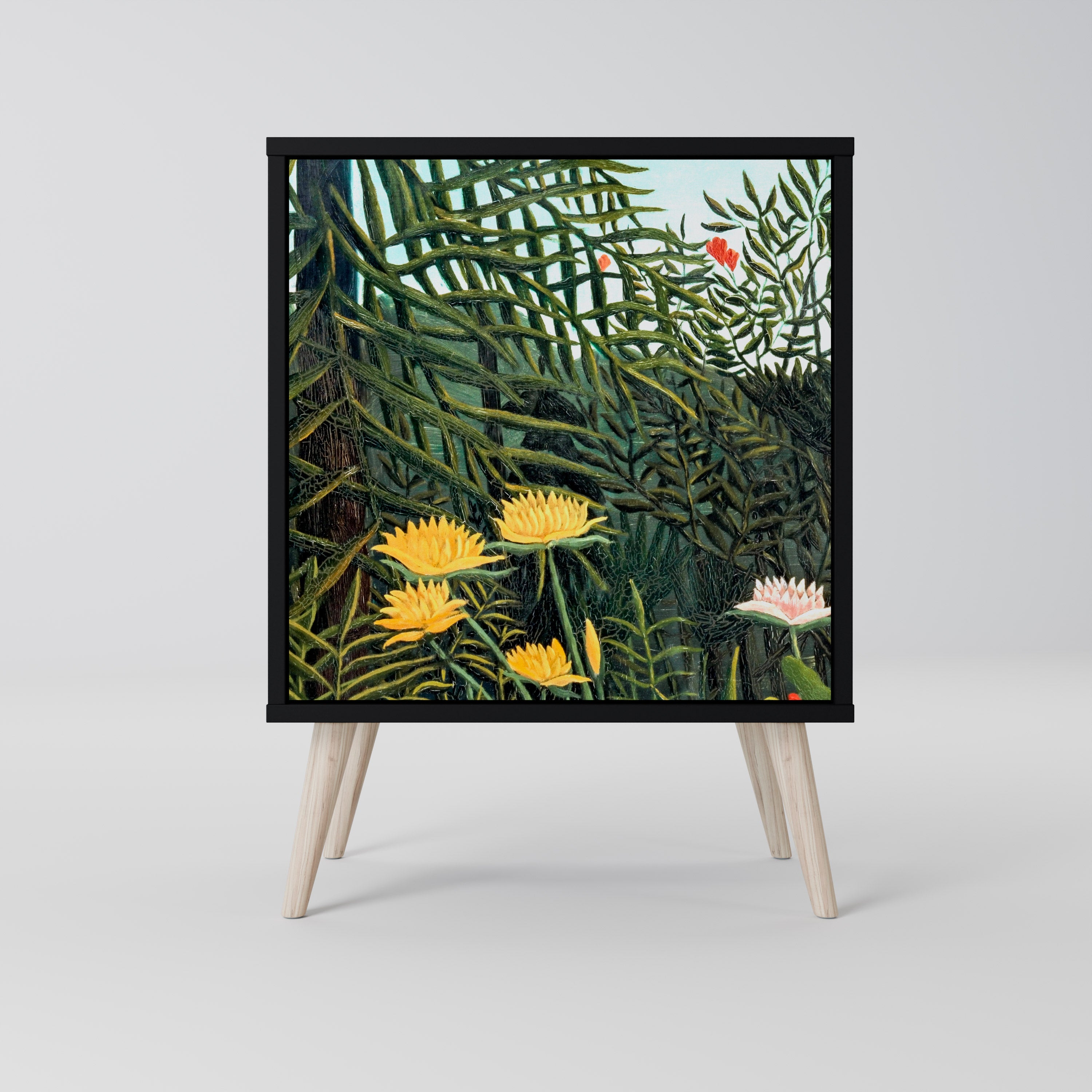 VIRGIN FOREST WITH SUNSET Sideboard mit 1 Tür in Schwarz