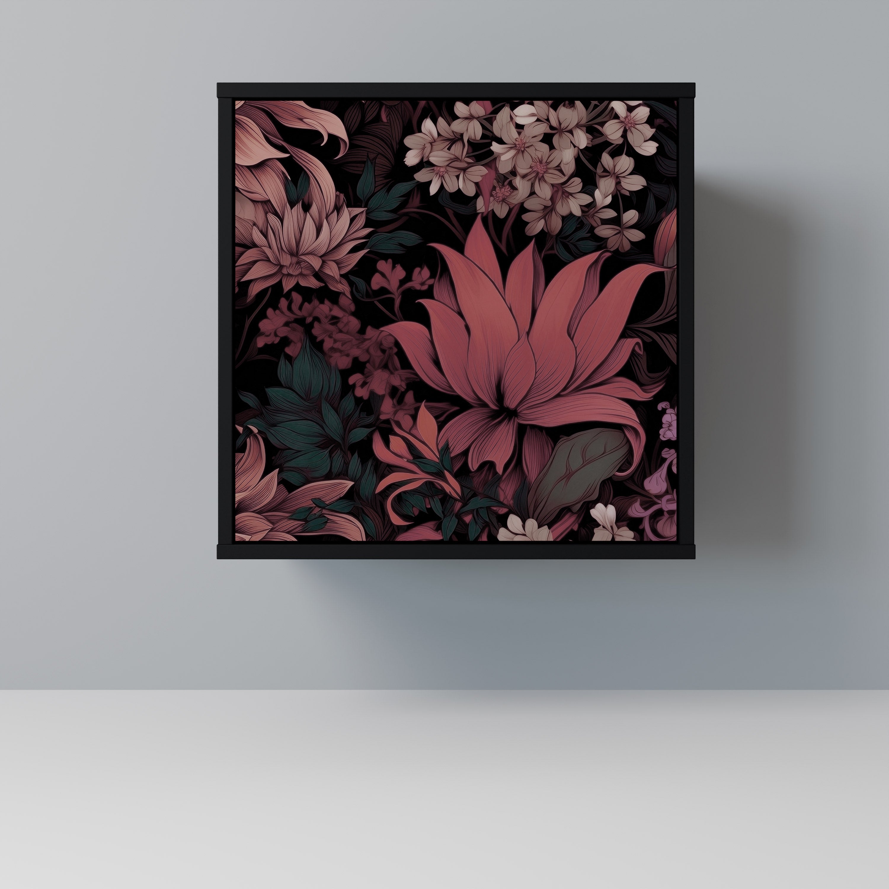 FLORAL WHISPER Sideboard mit 1 Tür in Schwarz