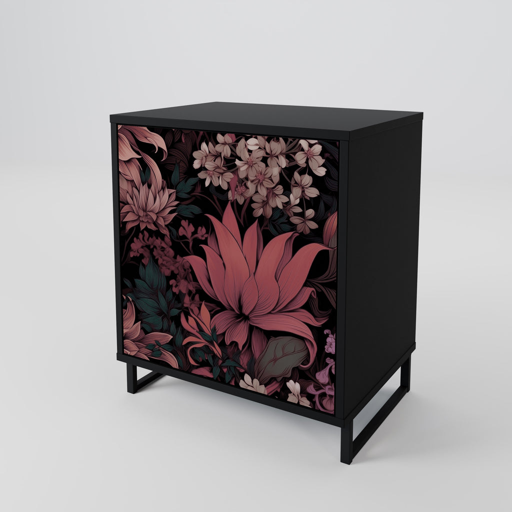FLORAL WHISPER Sideboard mit 1 Tür in Schwarz