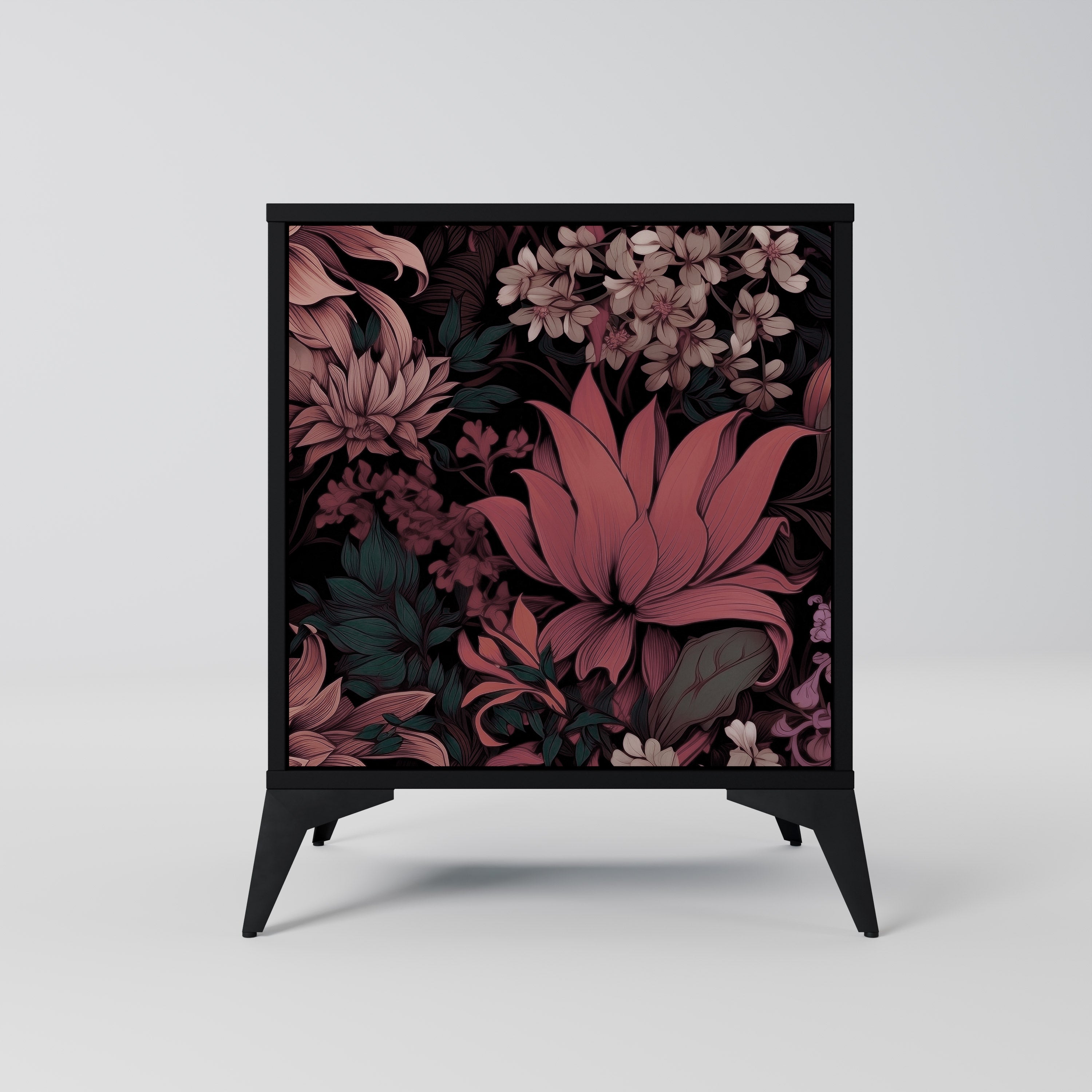 FLORAL WHISPER Sideboard mit 1 Tür in Schwarz