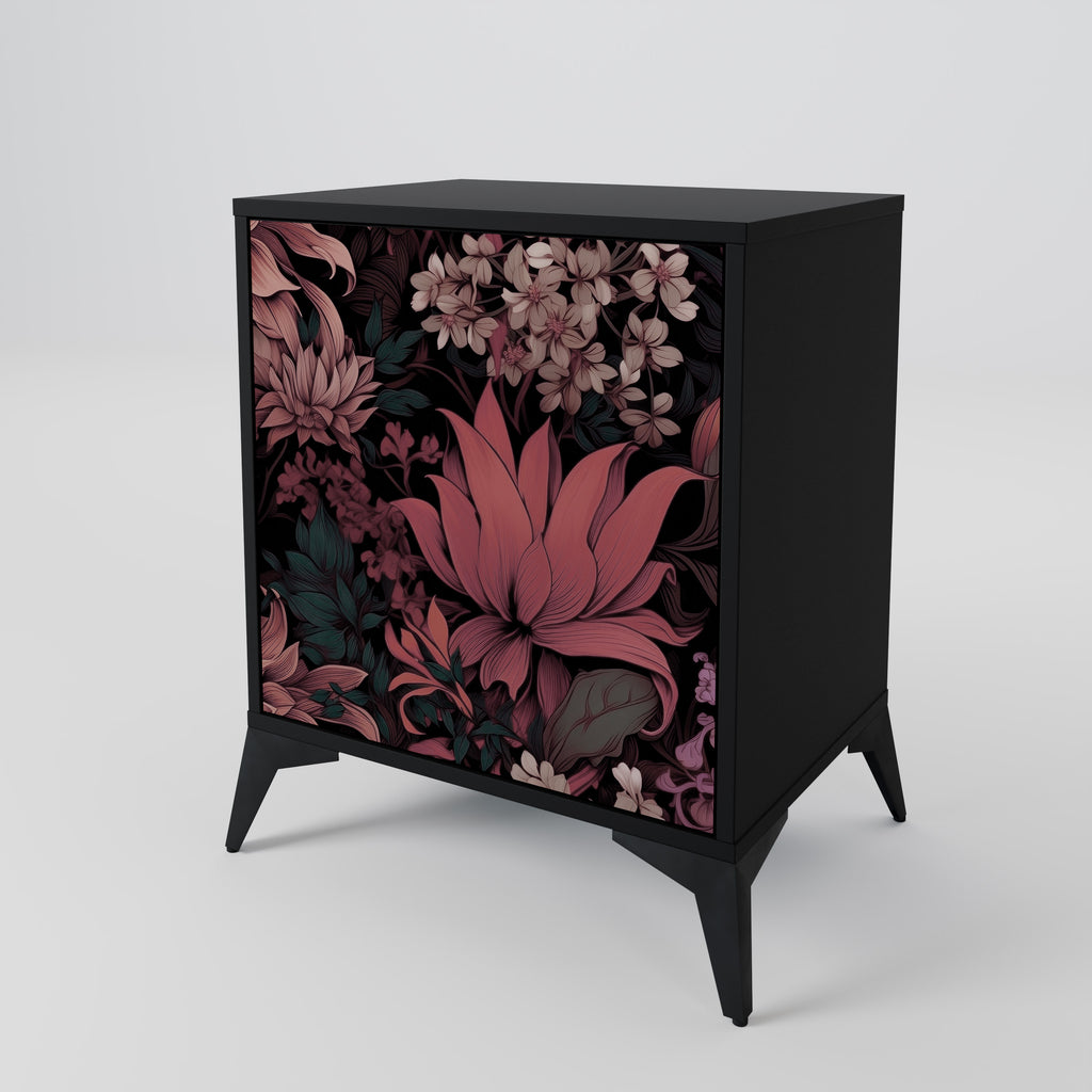 FLORAL WHISPER Sideboard mit 1 Tür in Schwarz