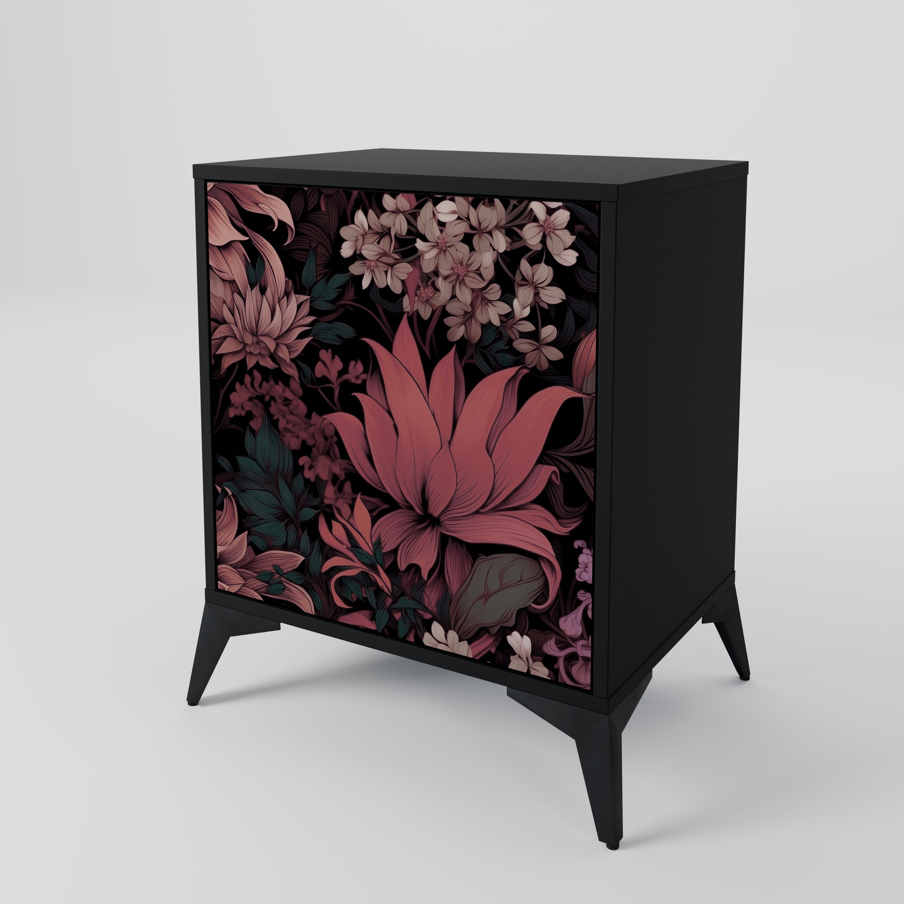 FLORAL WHISPER Sideboard mit 1 Tür in Schwarz