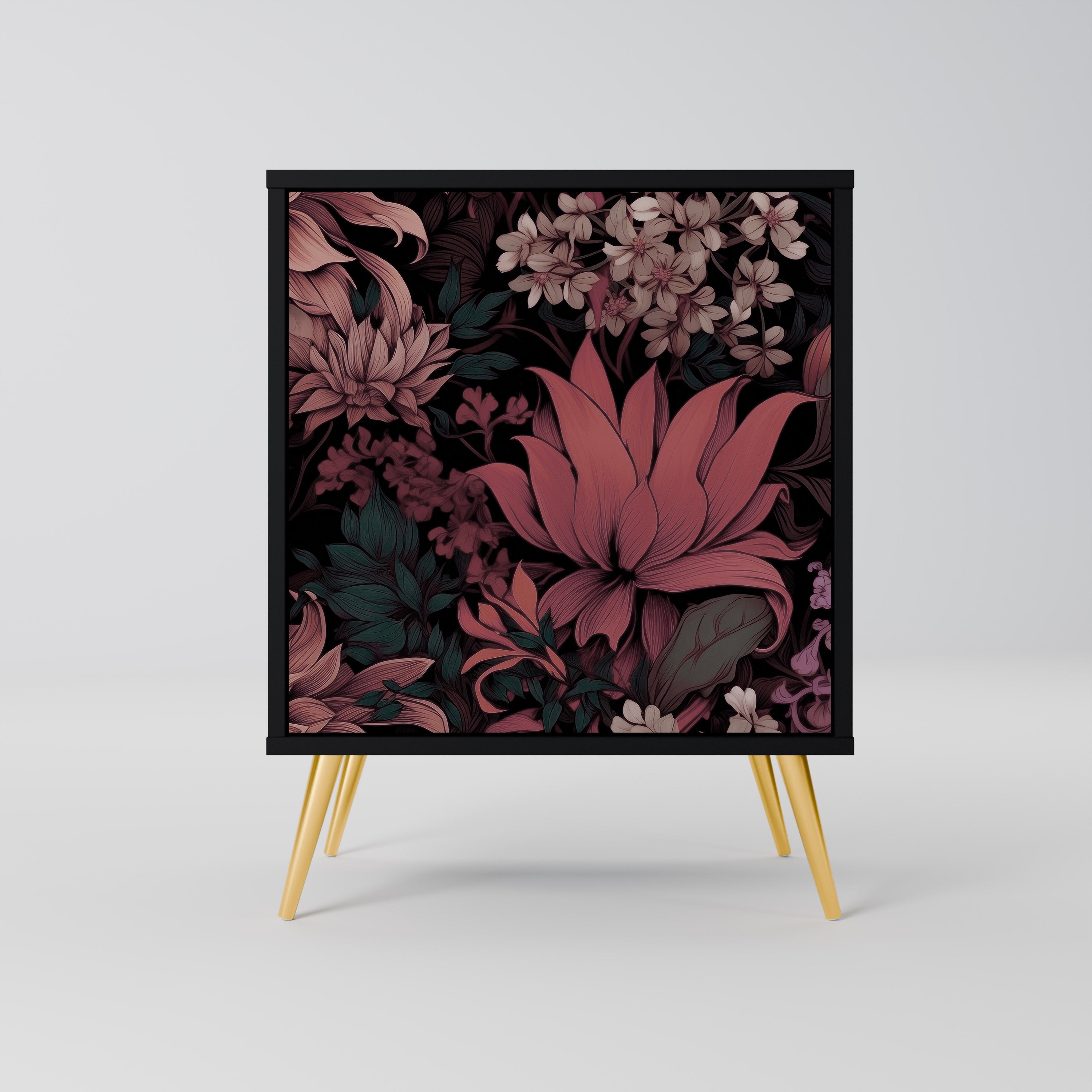 FLORAL WHISPER Sideboard mit 1 Tür in Schwarz