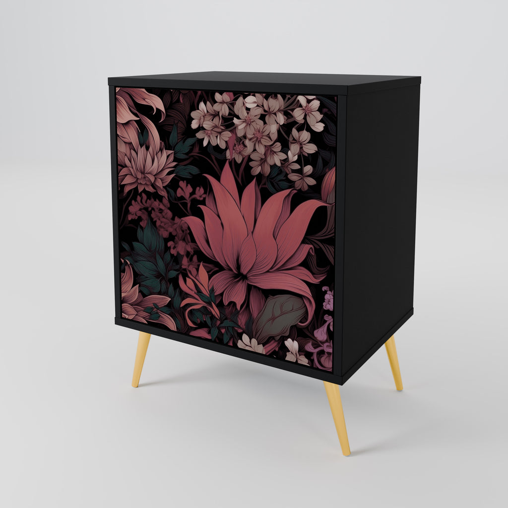 FLORAL WHISPER Sideboard mit 1 Tür in Schwarz