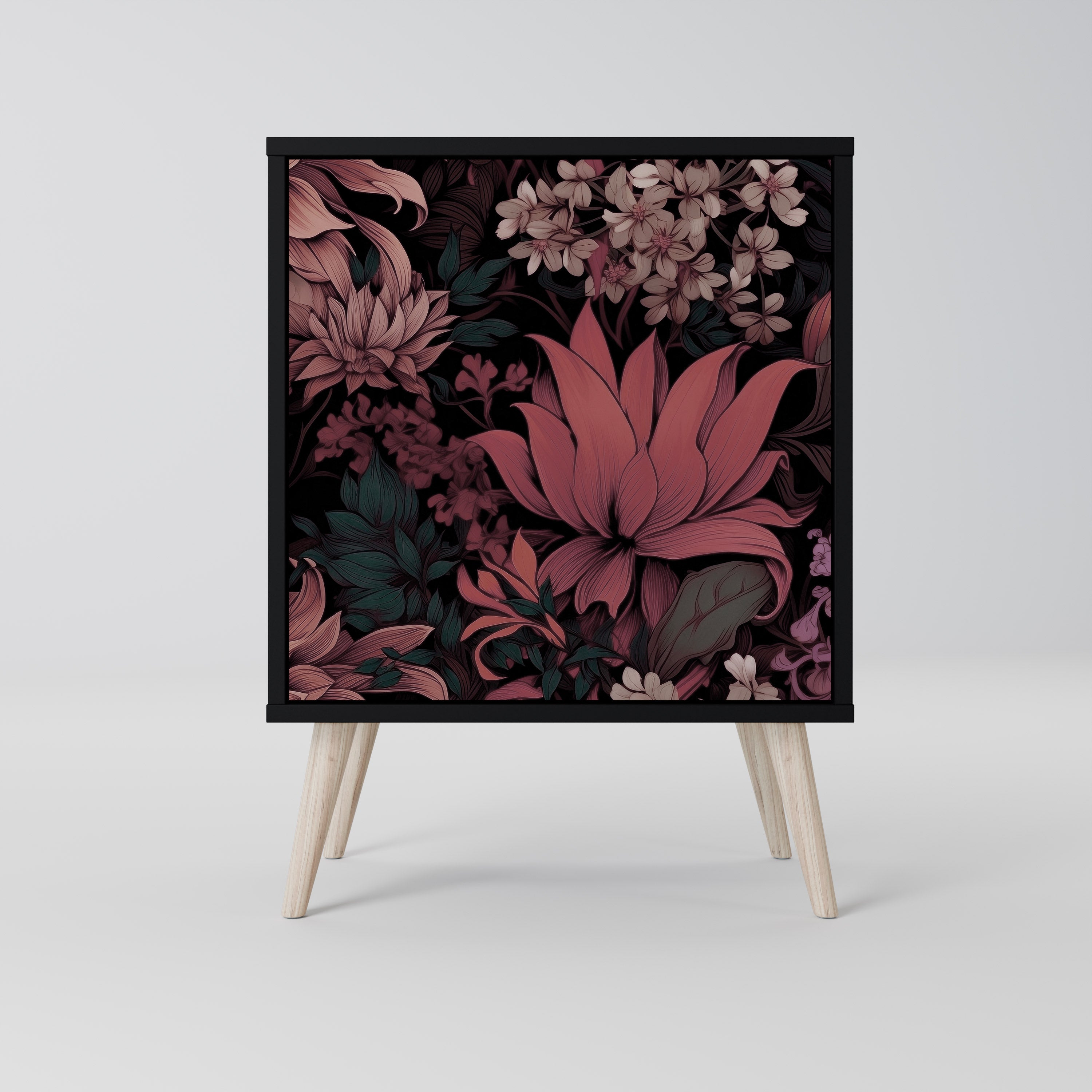 FLORAL WHISPER Sideboard mit 1 Tür in Schwarz