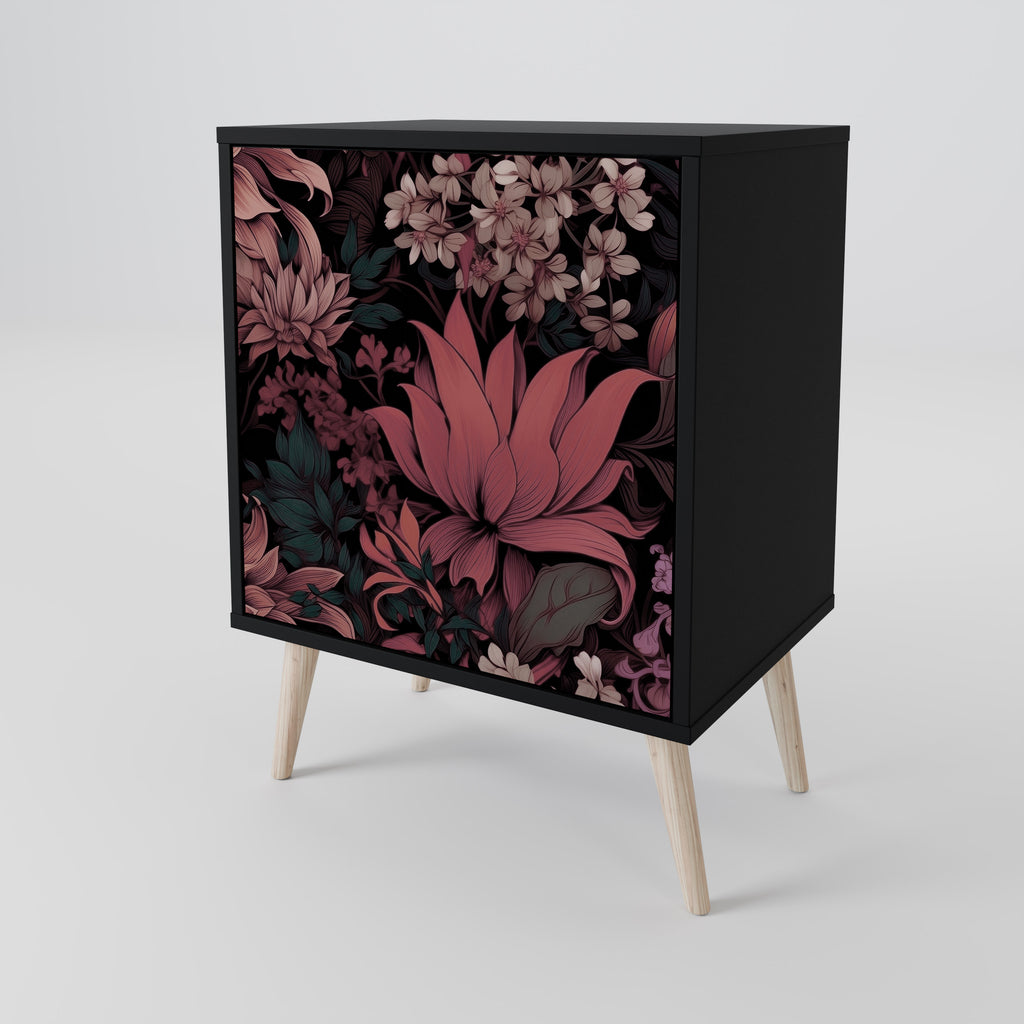 FLORAL WHISPER Sideboard mit 1 Tür in Schwarz