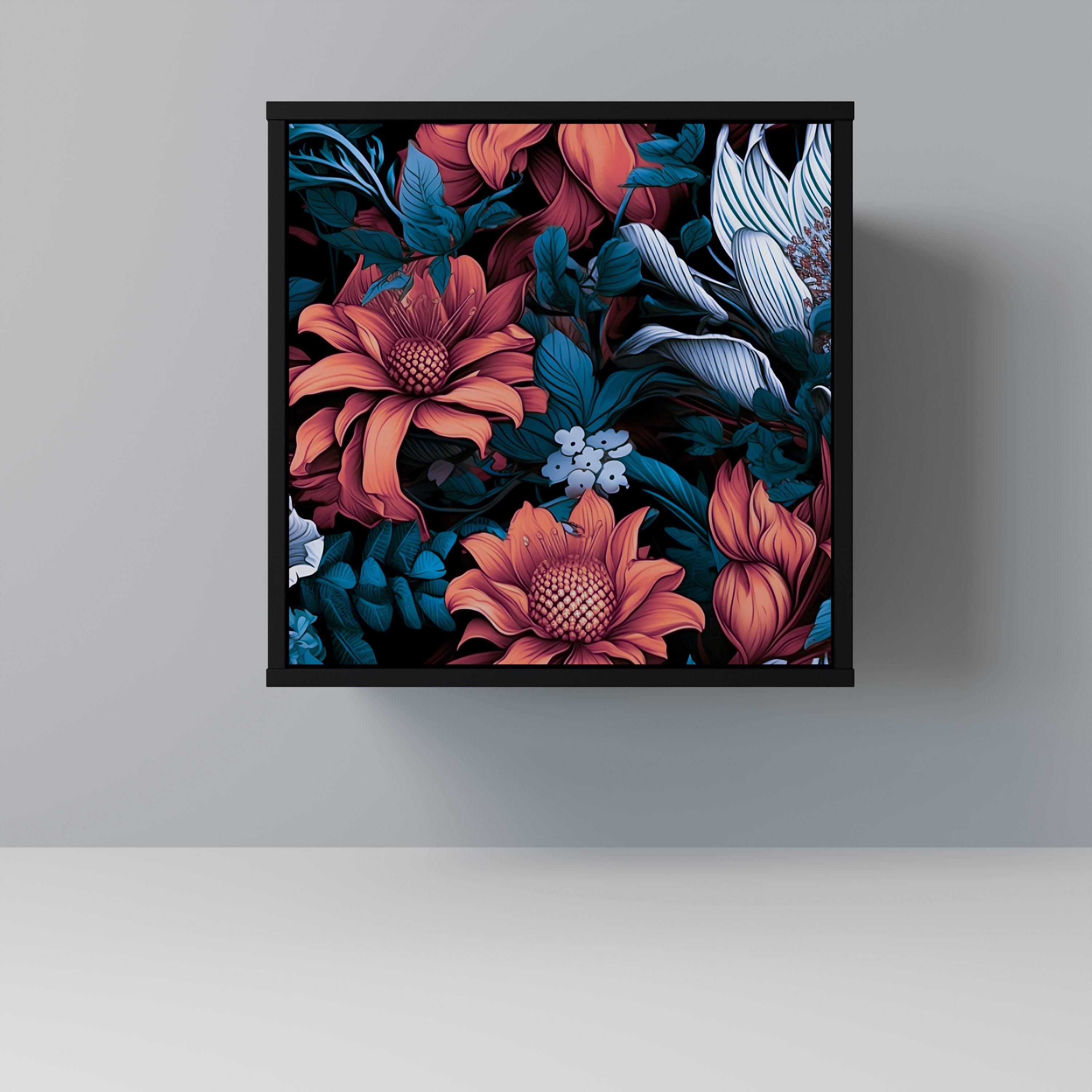 ETHEREAL BLOSSOMS Sideboard mit 1 Tür in Schwarz