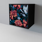 ETHEREAL BLOSSOMS 1-Door Sideboard in Black Finish