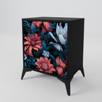 ETHEREAL BLOSSOMS 1-Door Sideboard in Black Finish