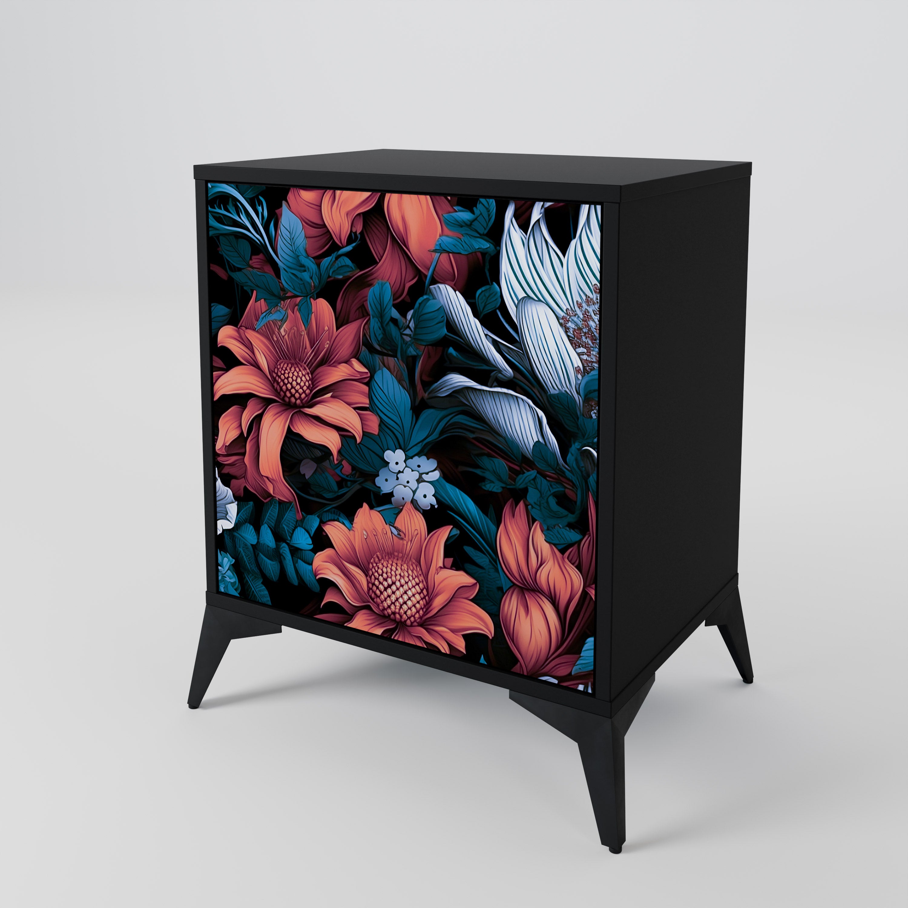 ETHEREAL BLOSSOMS Sideboard mit 1 Tür in Schwarz