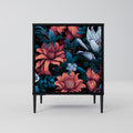 ETHEREAL BLOSSOMS 1-Door Sideboard in Black Finish