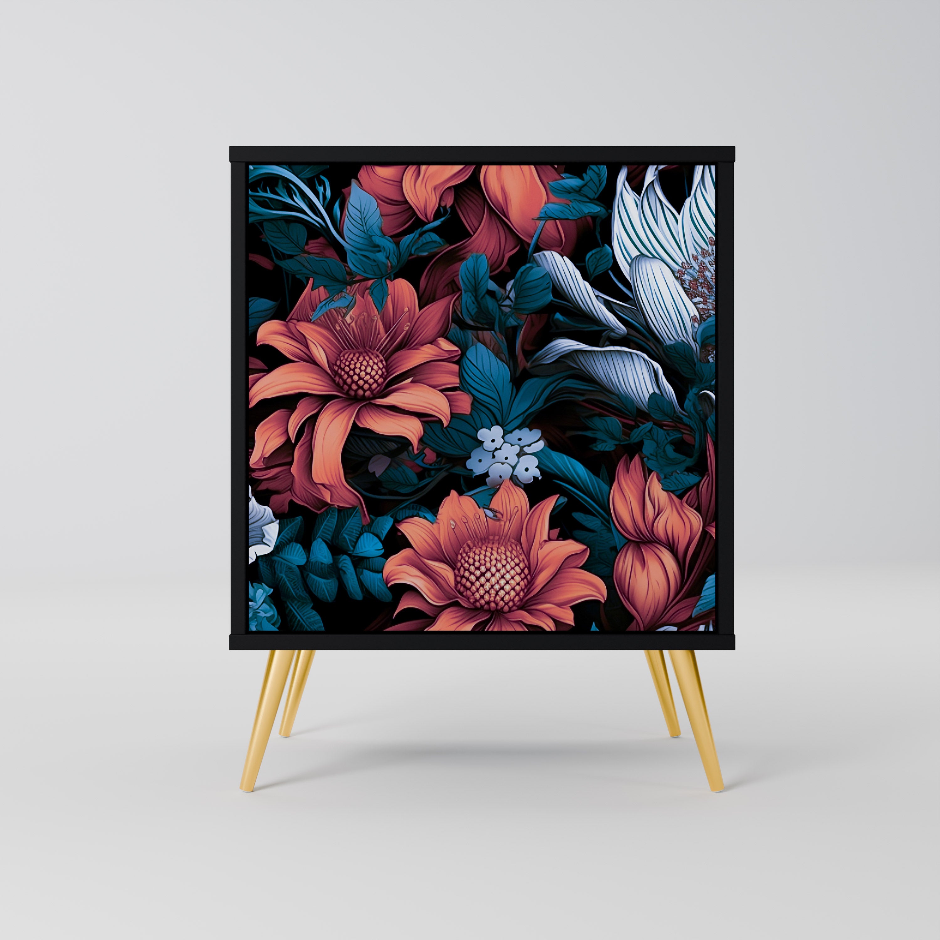 ETHEREAL BLOSSOMS Sideboard mit 1 Tür in Schwarz