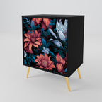ETHEREAL BLOSSOMS 1-Door Sideboard in Black Finish