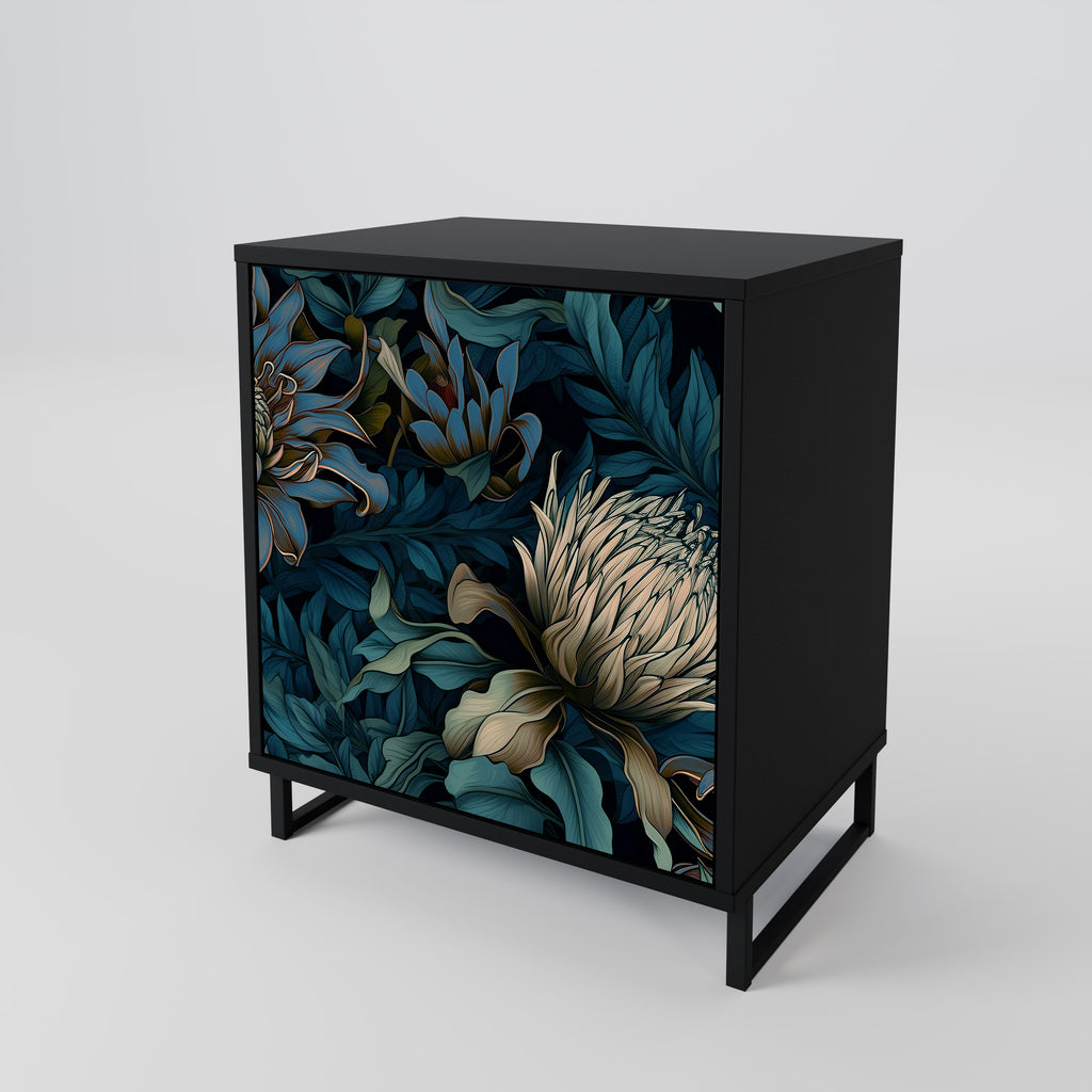 TWILIGHT BLOOM Sideboard mit 1 Tür in Schwarz