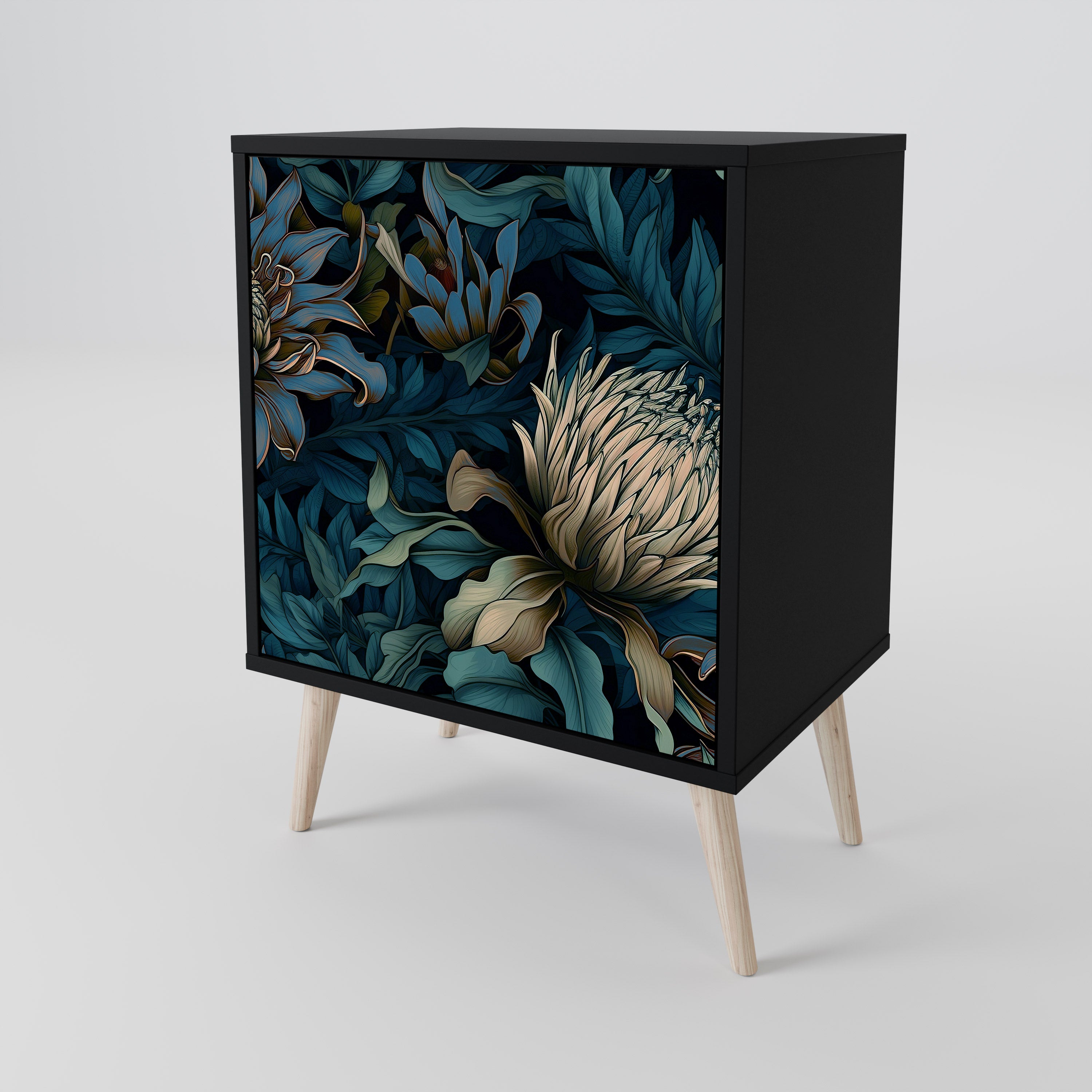 TWILIGHT BLOOM Sideboard mit 1 Tür in Schwarz