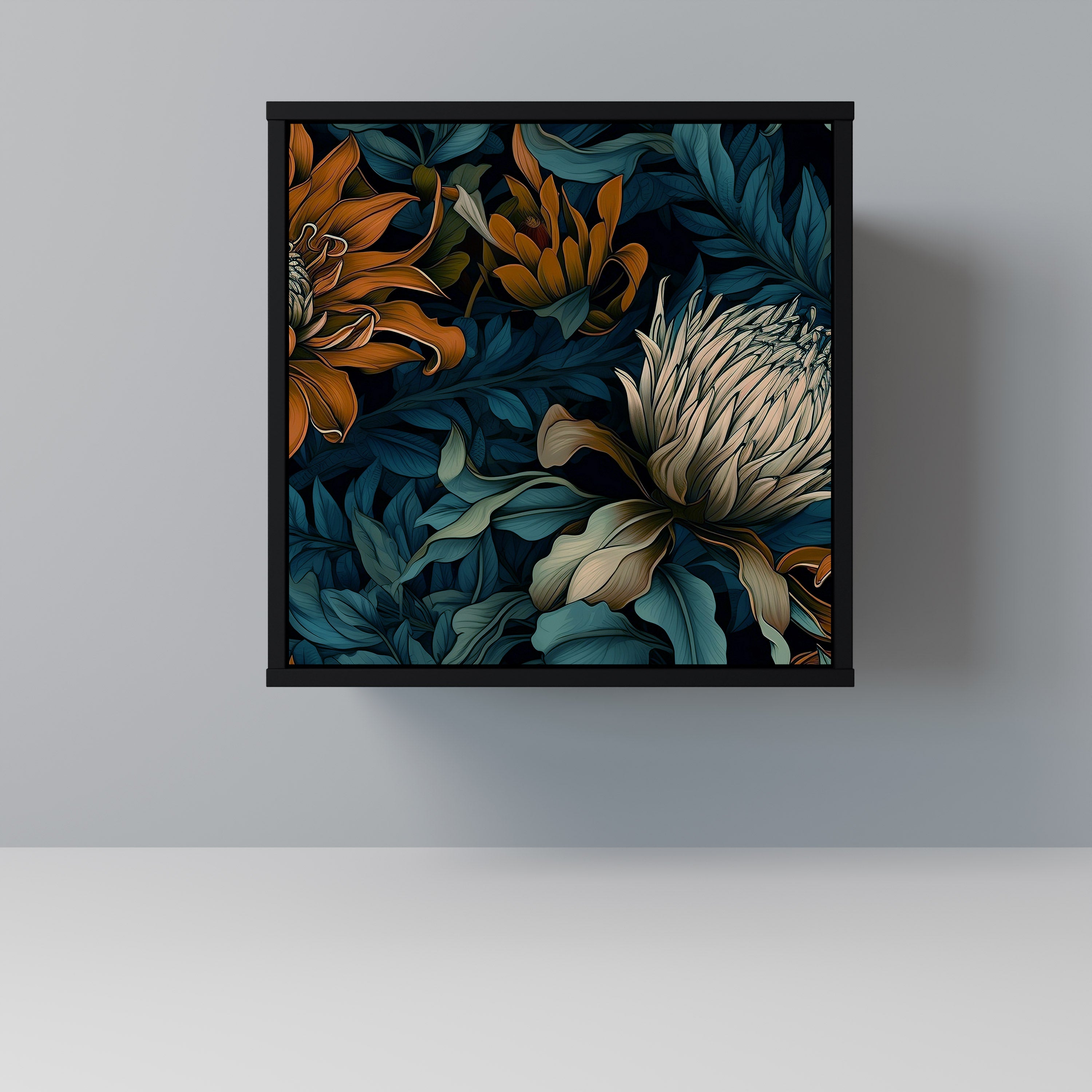 MORNING BLOOM Sideboard mit 1 Tür in Schwarz