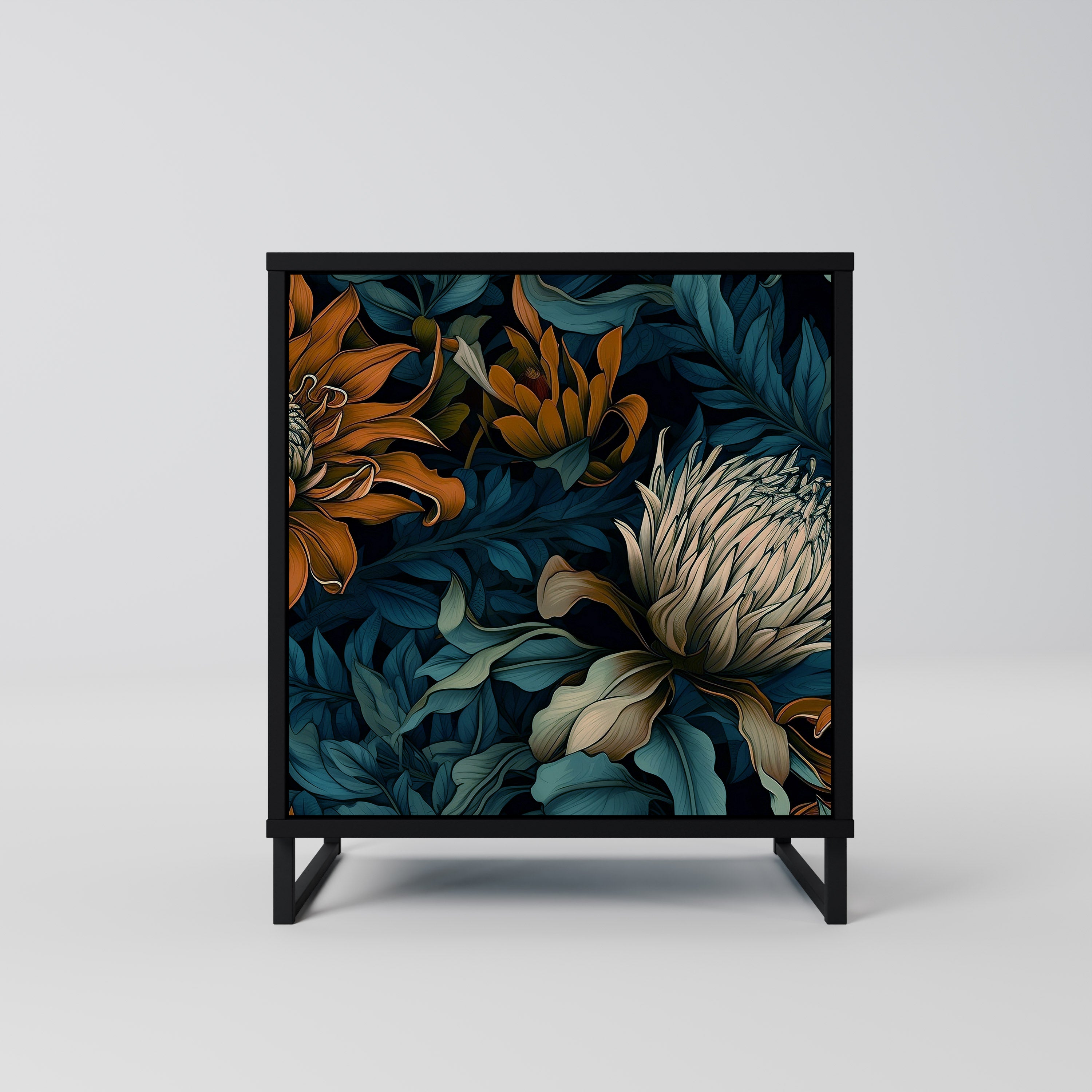 MORNING BLOOM Sideboard mit 1 Tür in Schwarz