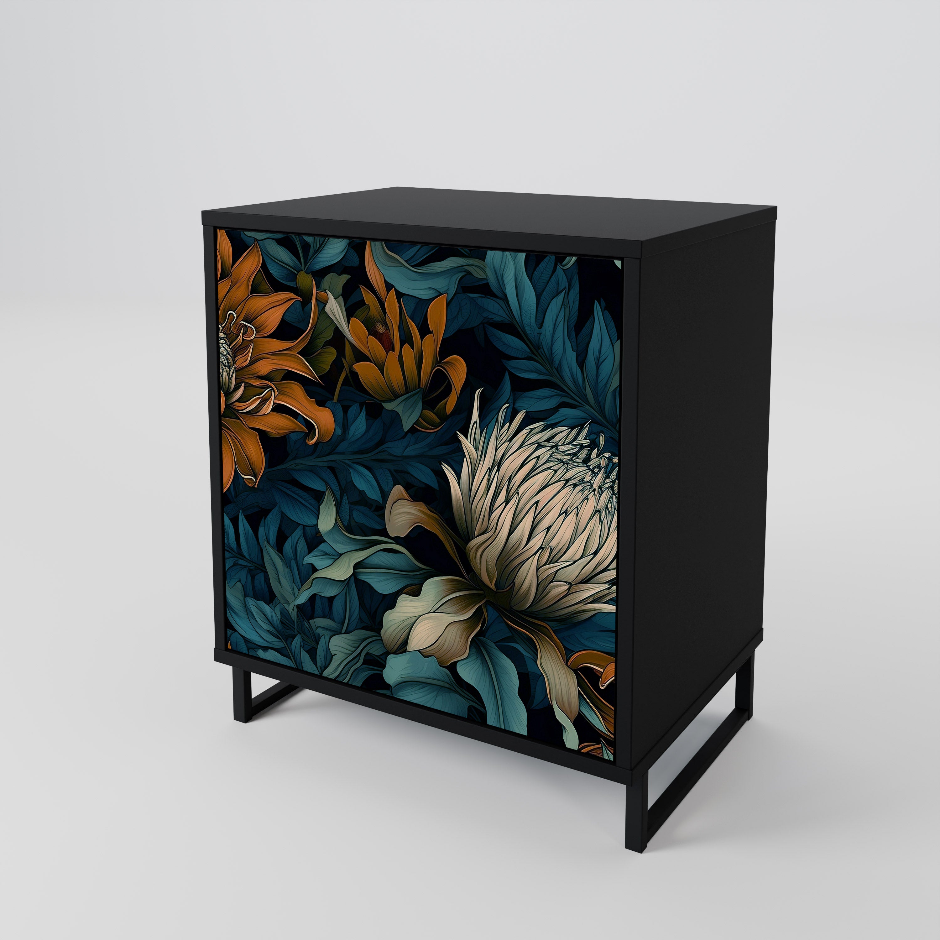 MORNING BLOOM Sideboard mit 1 Tür in Schwarz