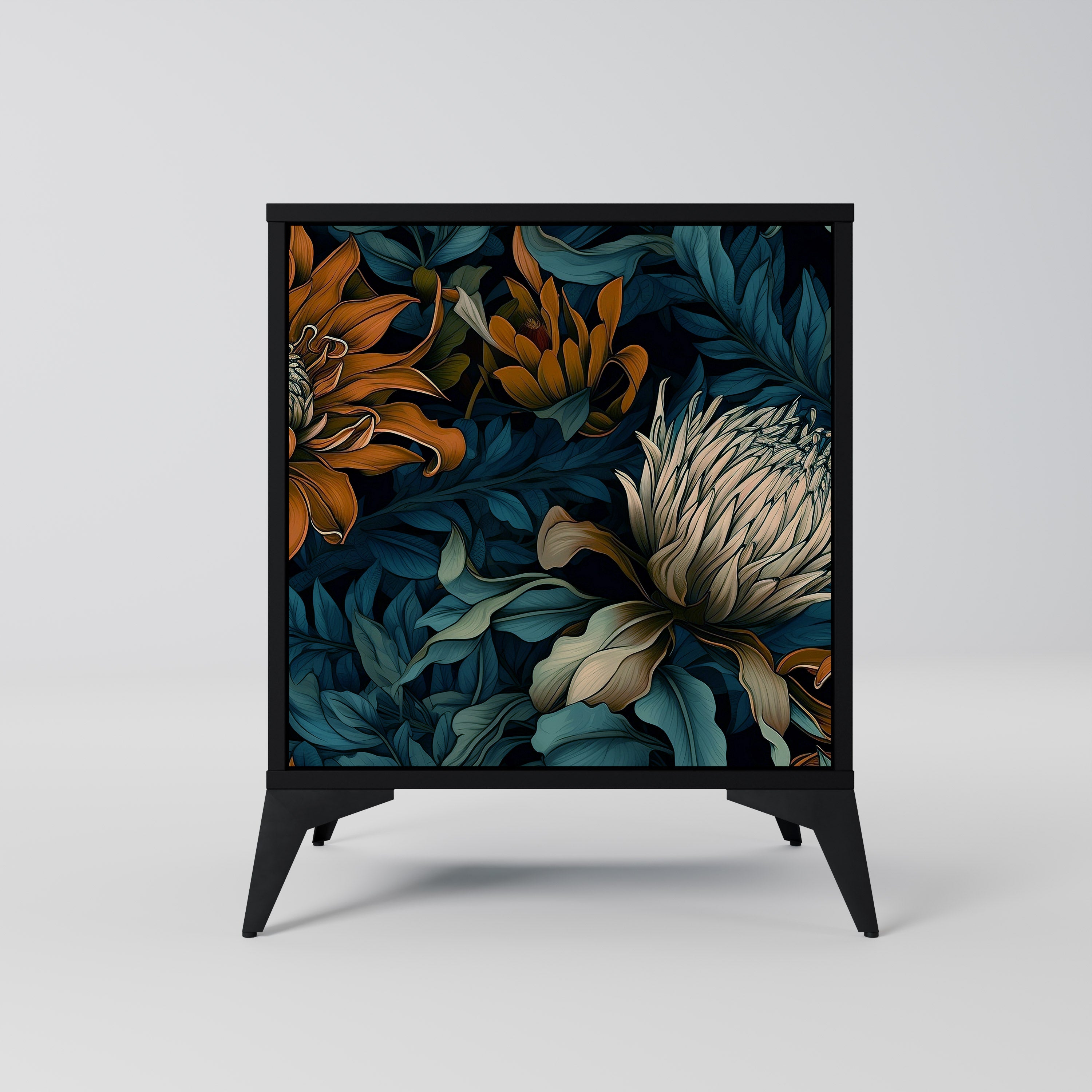 MORNING BLOOM Sideboard mit 1 Tür in Schwarz