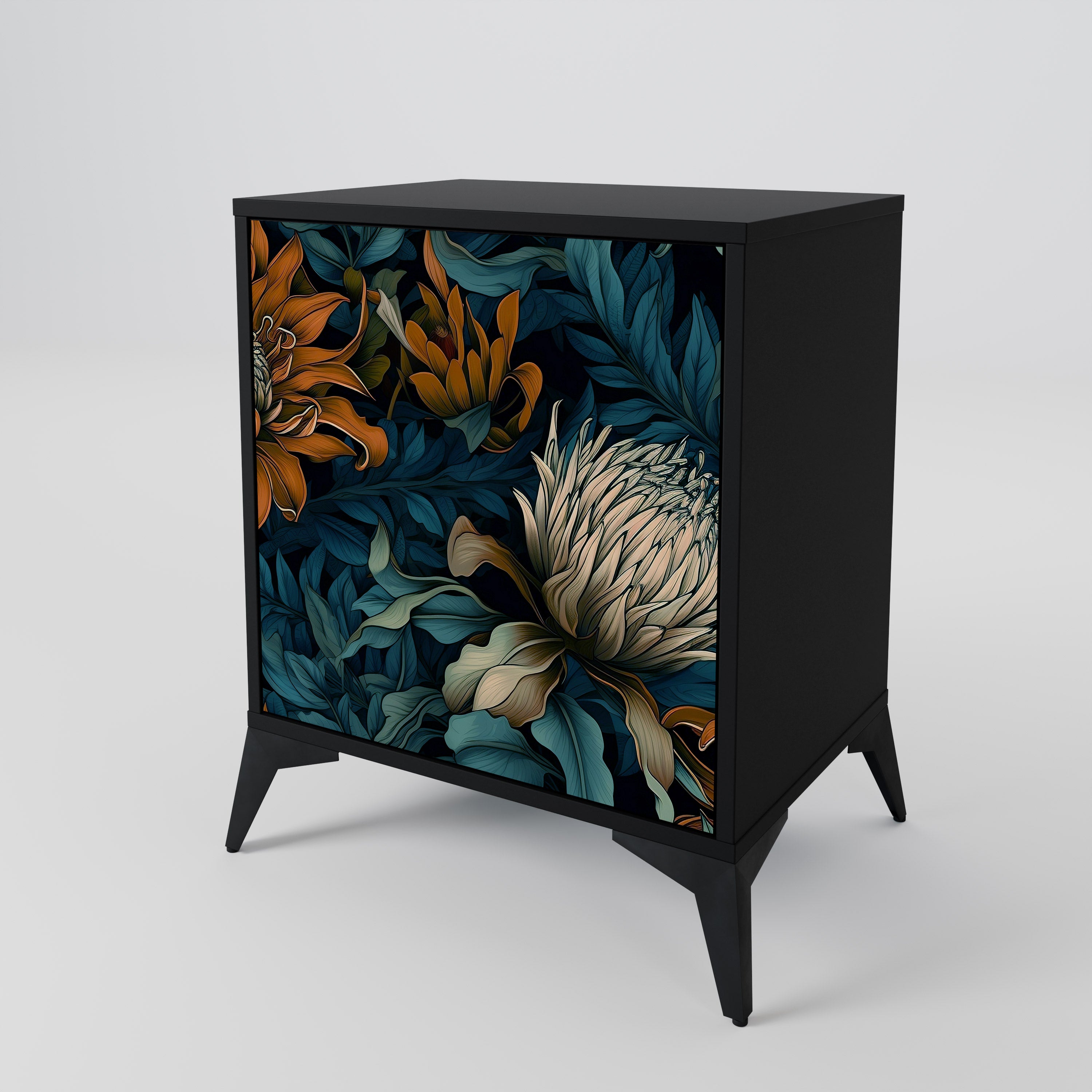 MORNING BLOOM Sideboard mit 1 Tür in Schwarz