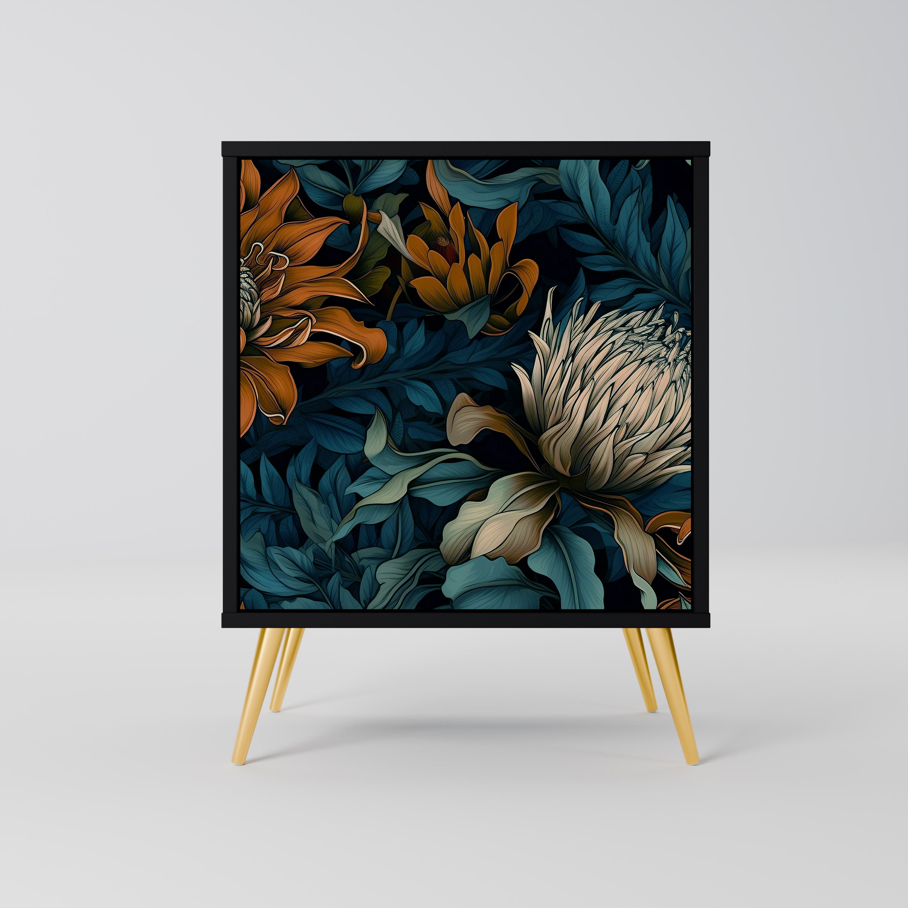 MORNING BLOOM Sideboard mit 1 Tür in Schwarz