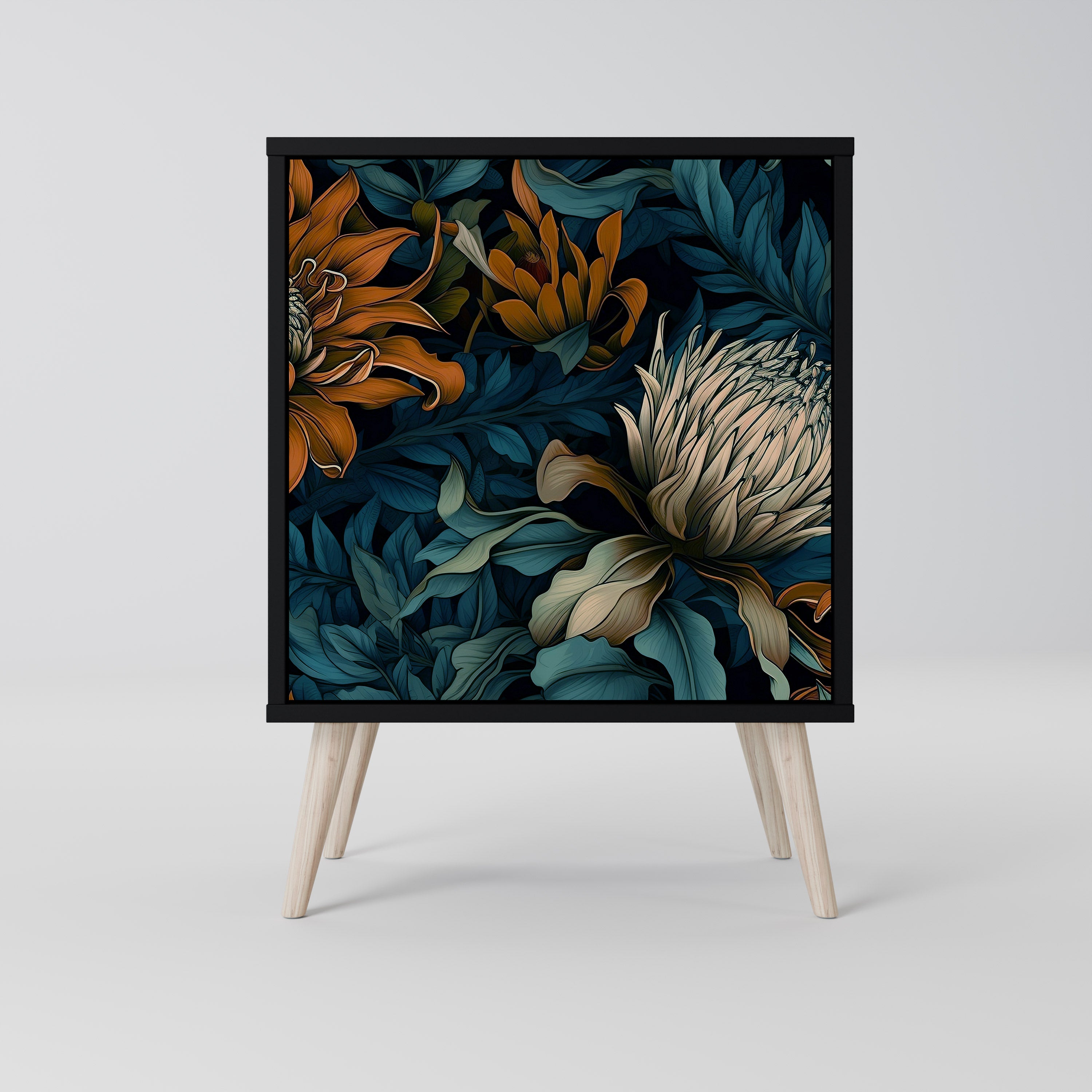 MORNING BLOOM Sideboard mit 1 Tür in Schwarz