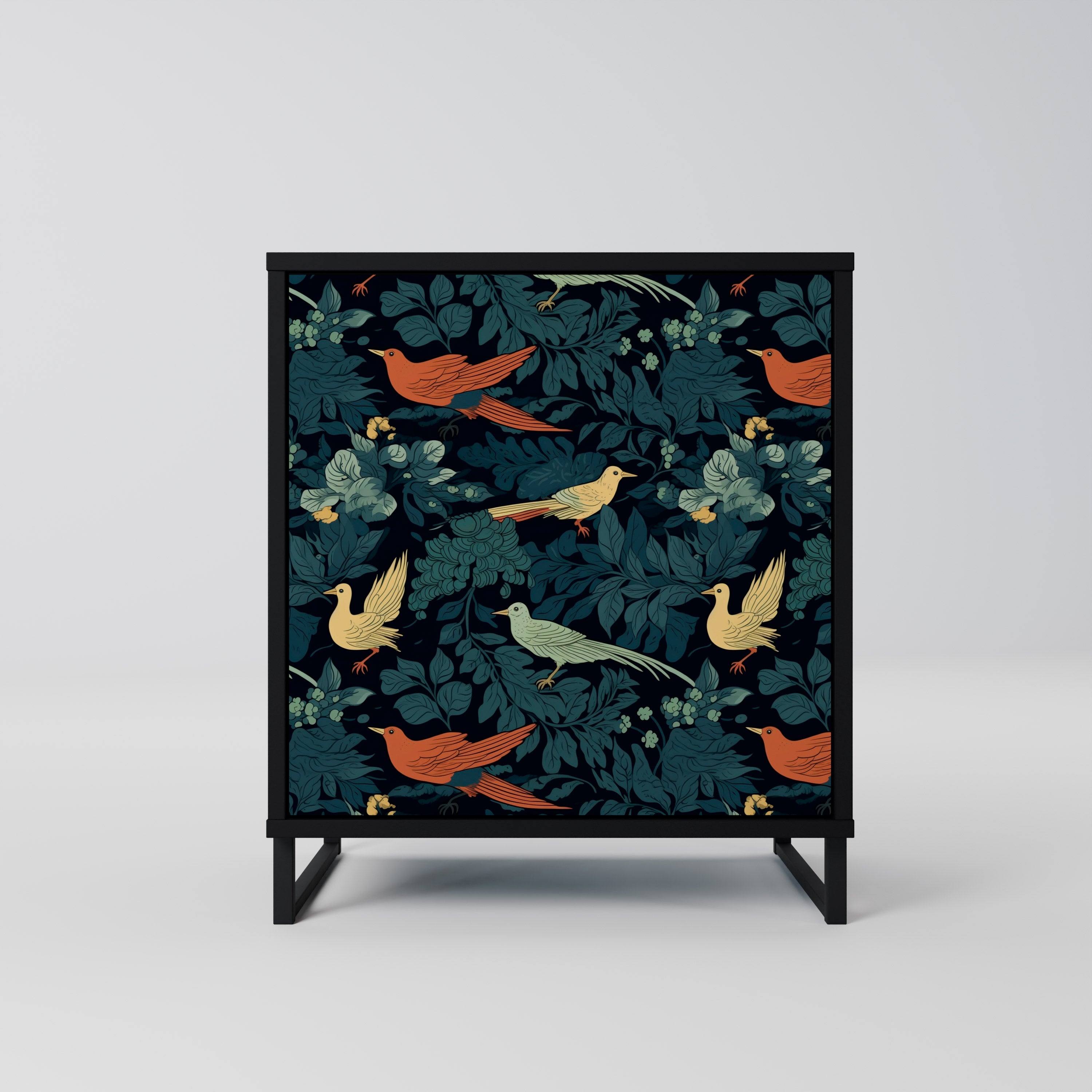FOWL ORNAMENT Sideboard mit 1 Tür in Schwarz