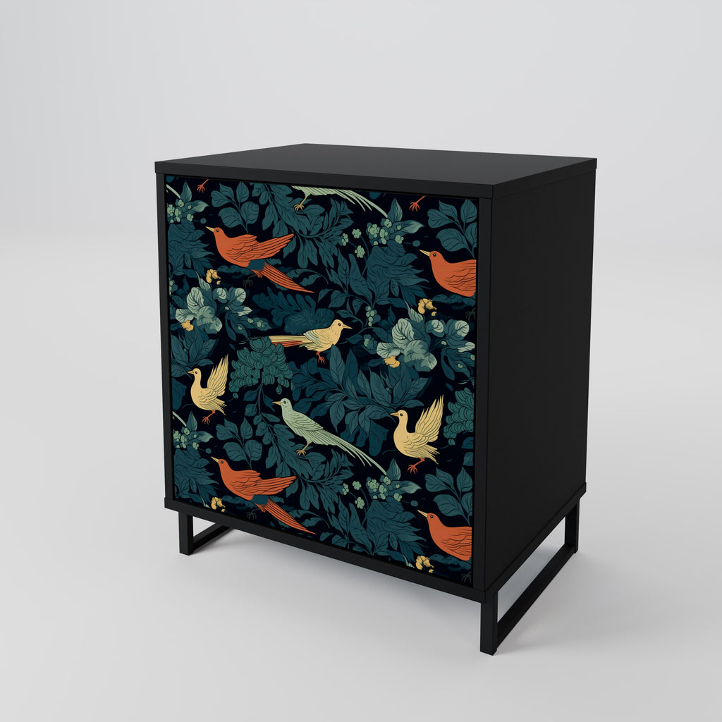 FOWL ORNAMENT Sideboard mit 1 Tür in Schwarz