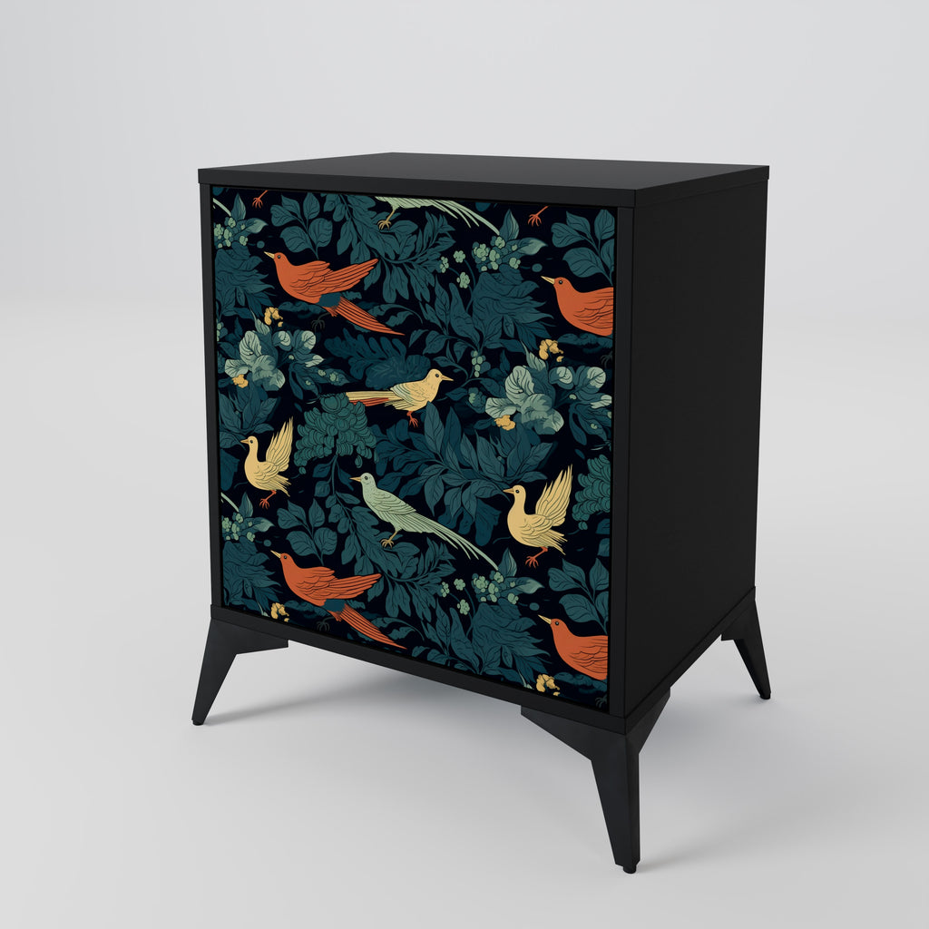 FOWL ORNAMENT Sideboard mit 1 Tür in Schwarz
