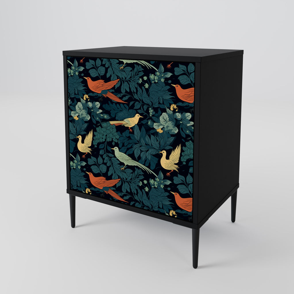 FOWL ORNAMENT Sideboard mit 1 Tür in Schwarz
