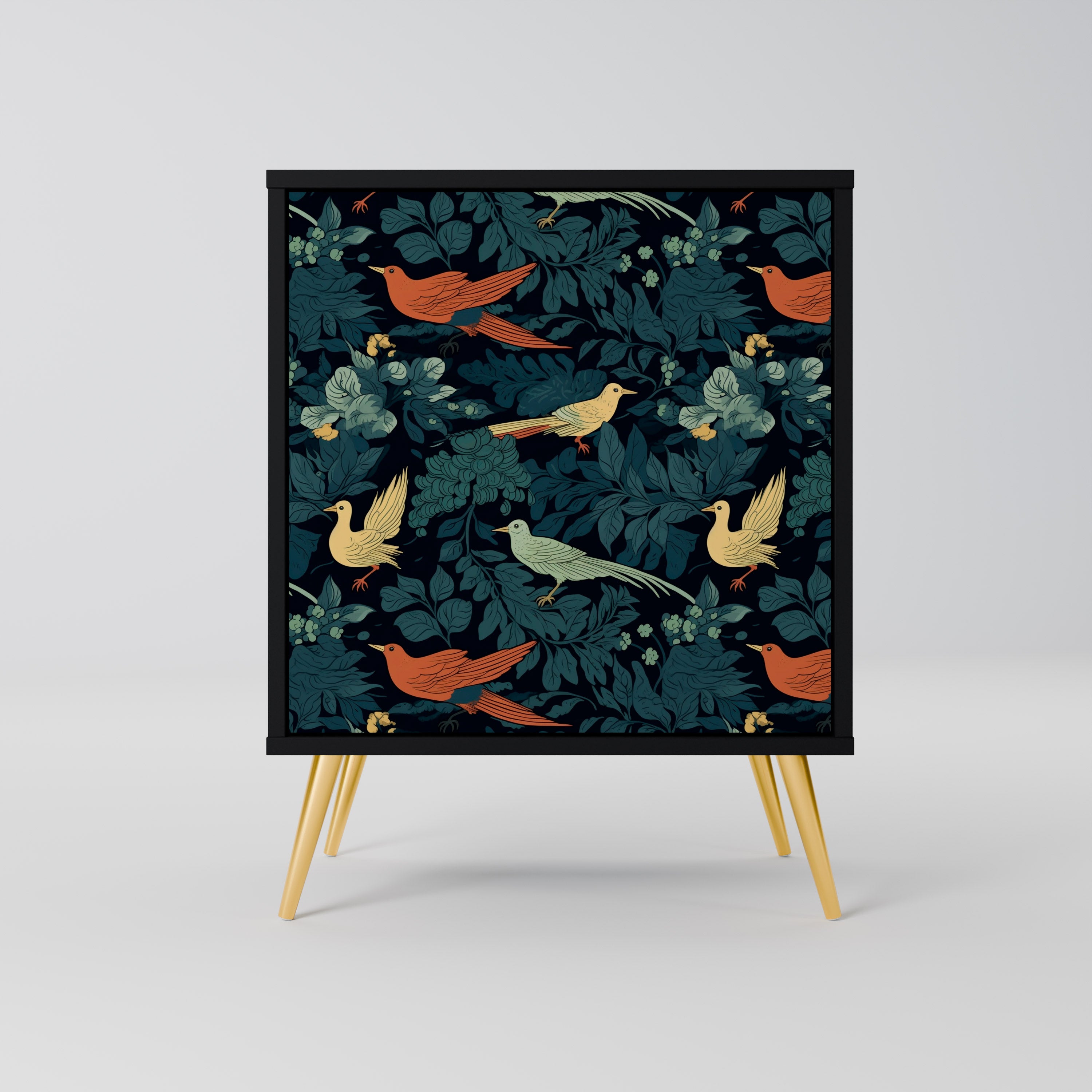 FOWL ORNAMENT Sideboard mit 1 Tür in Schwarz