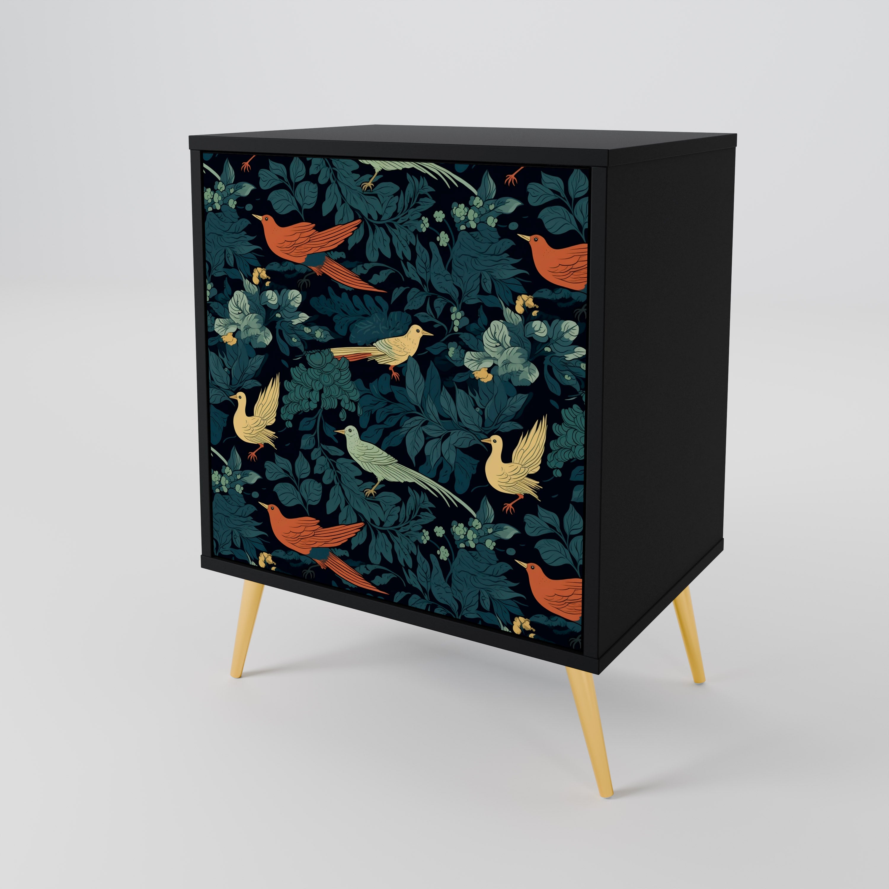 FOWL ORNAMENT Sideboard mit 1 Tür in Schwarz
