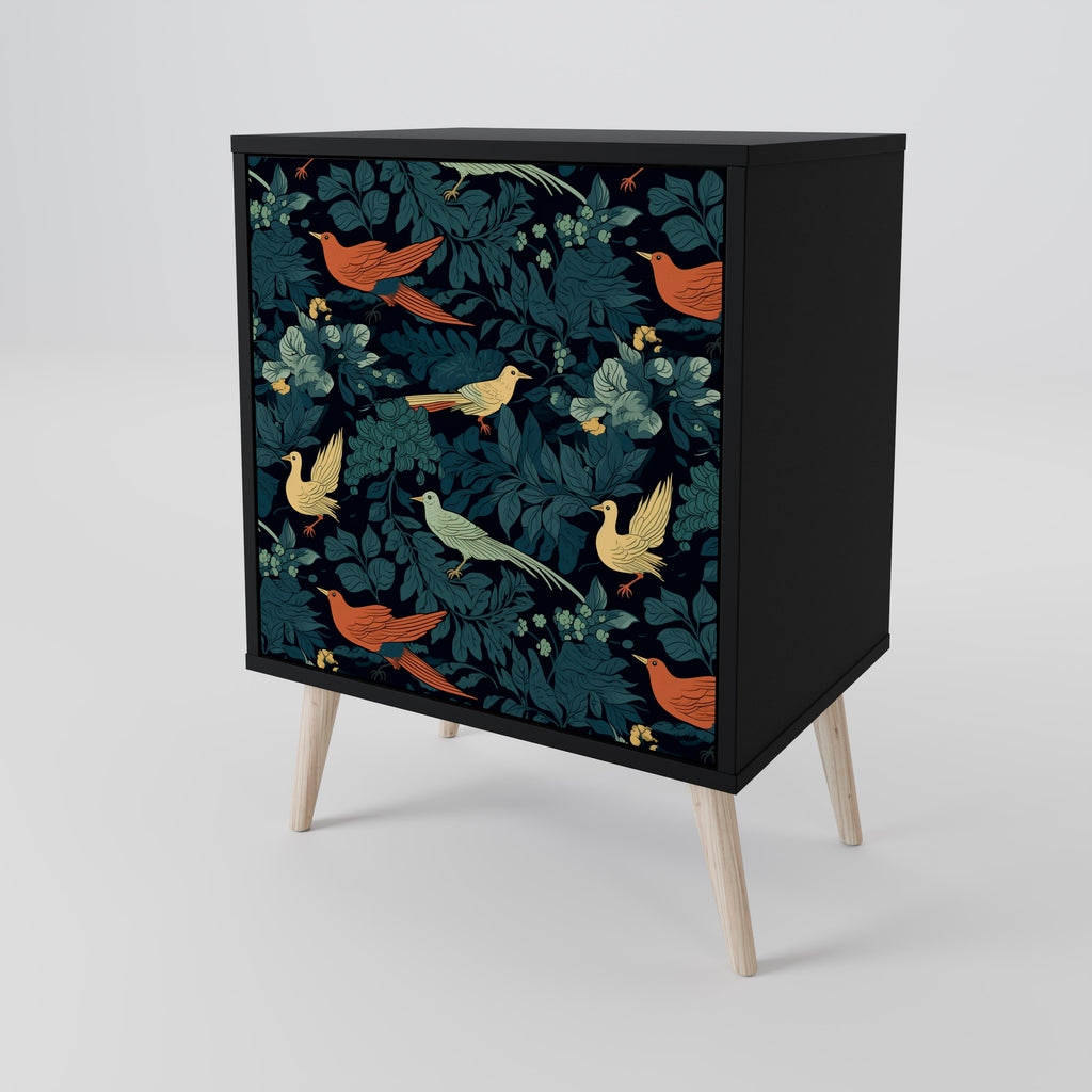 FOWL ORNAMENT Sideboard mit 1 Tür in Schwarz