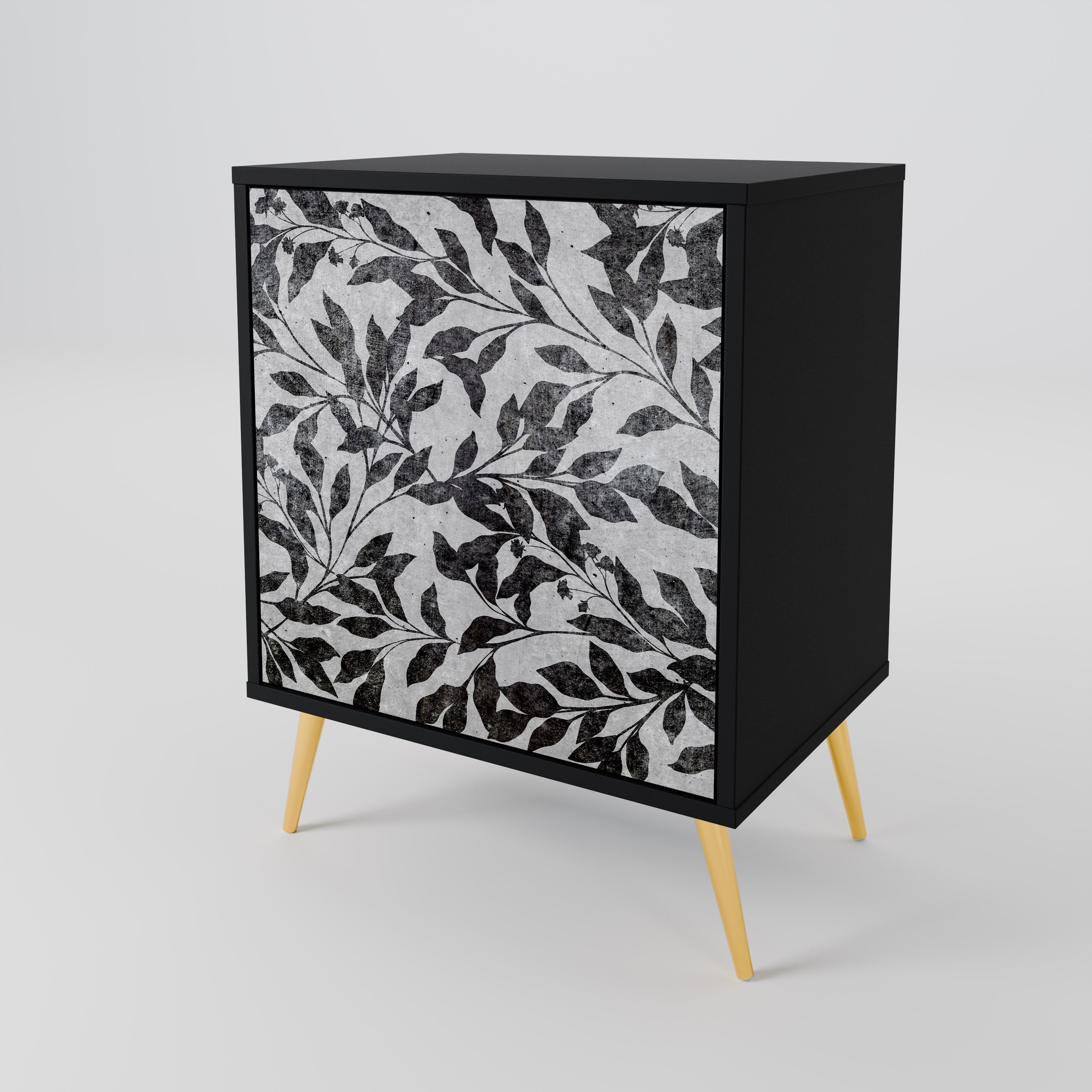 CHARCOAL SPROUT Sideboard mit 1 Tür in Schwarz