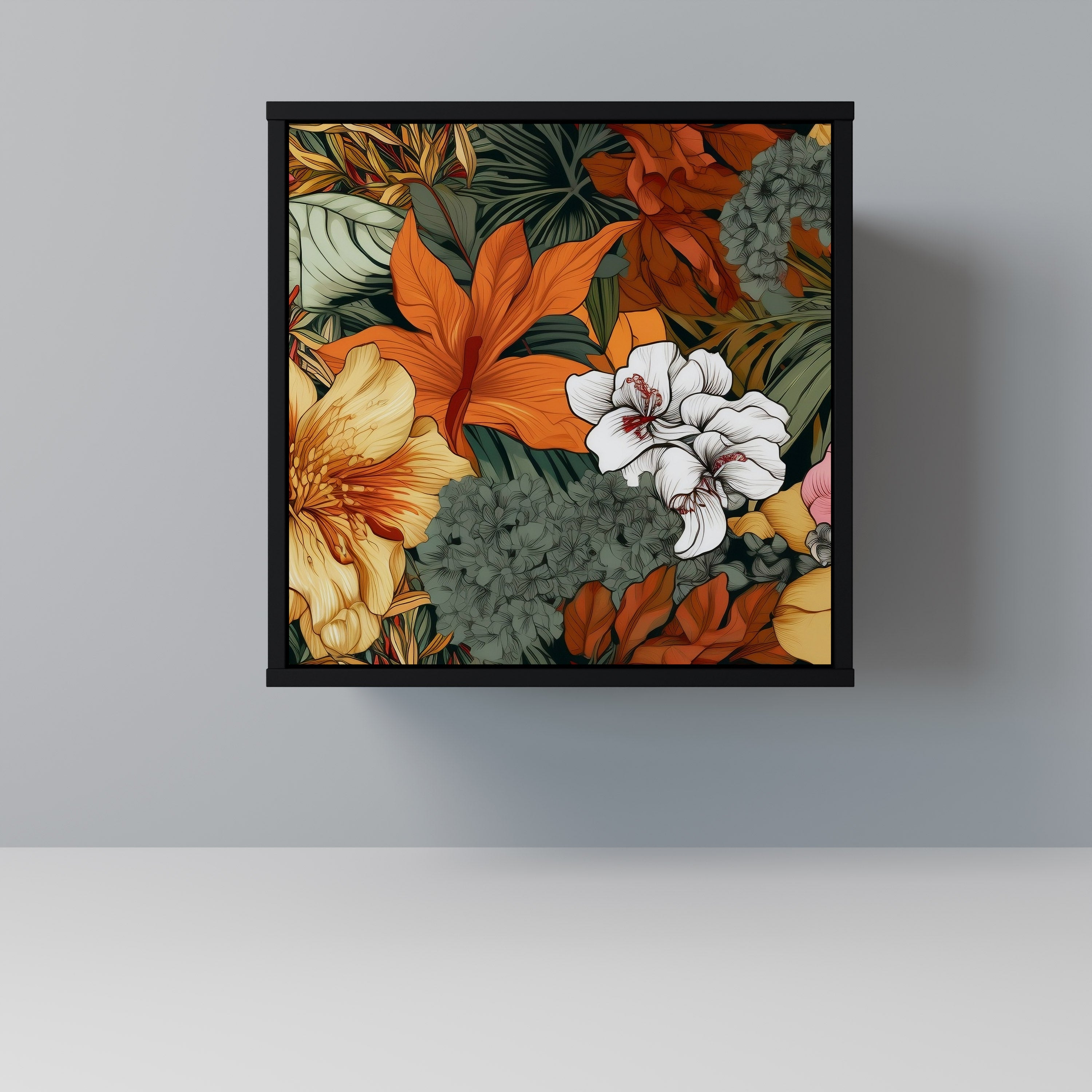 RADIANT FLORA Sideboard mit 1 Tür in Schwarz