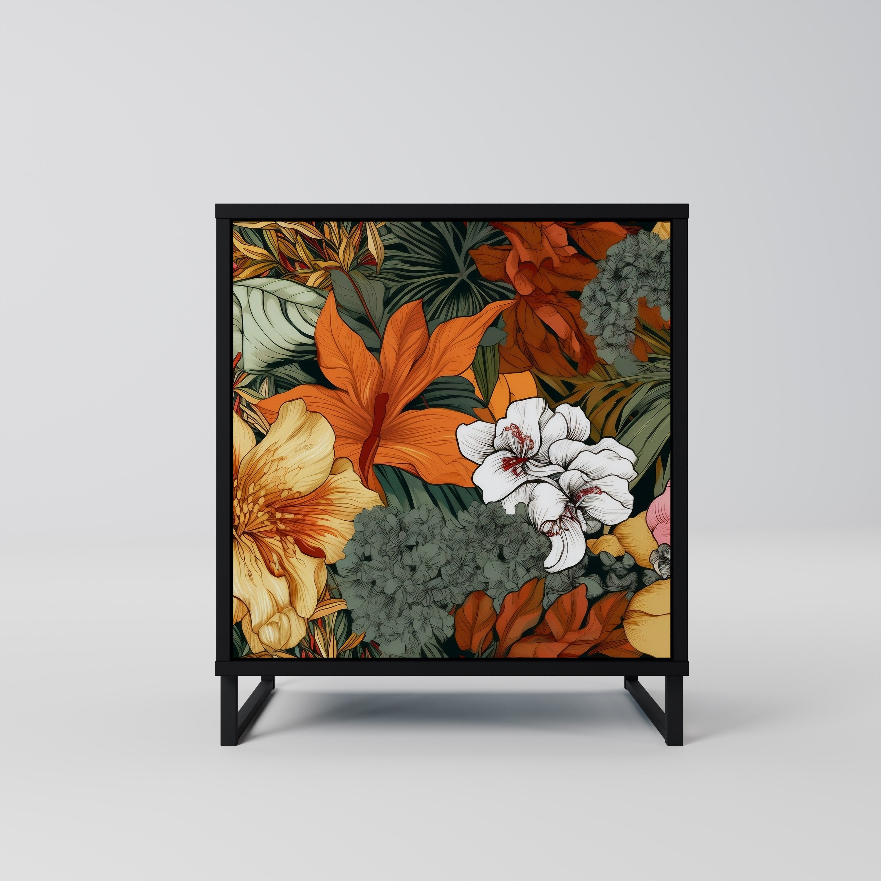 RADIANT FLORA Sideboard mit 1 Tür in Schwarz
