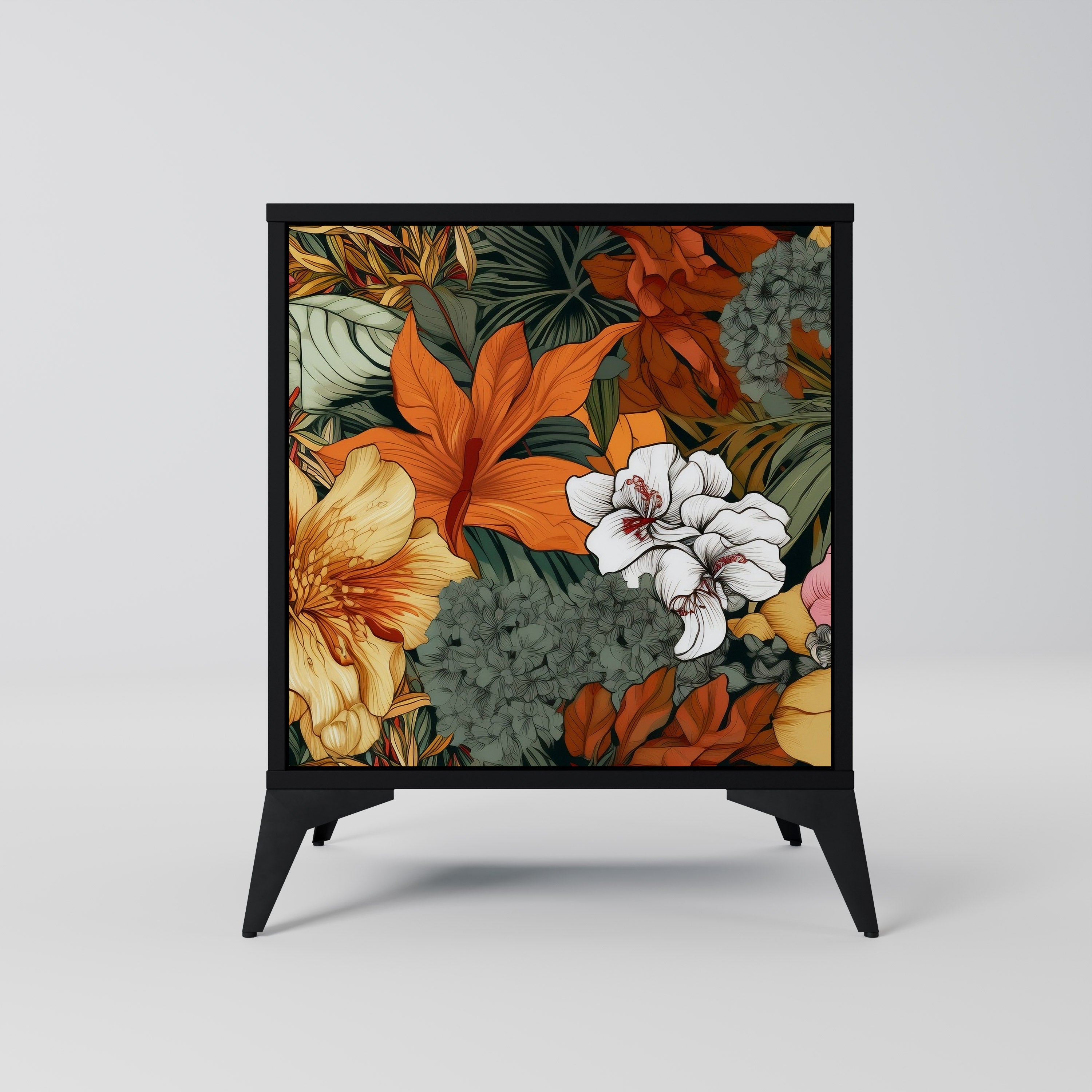 RADIANT FLORA Sideboard mit 1 Tür in Schwarz