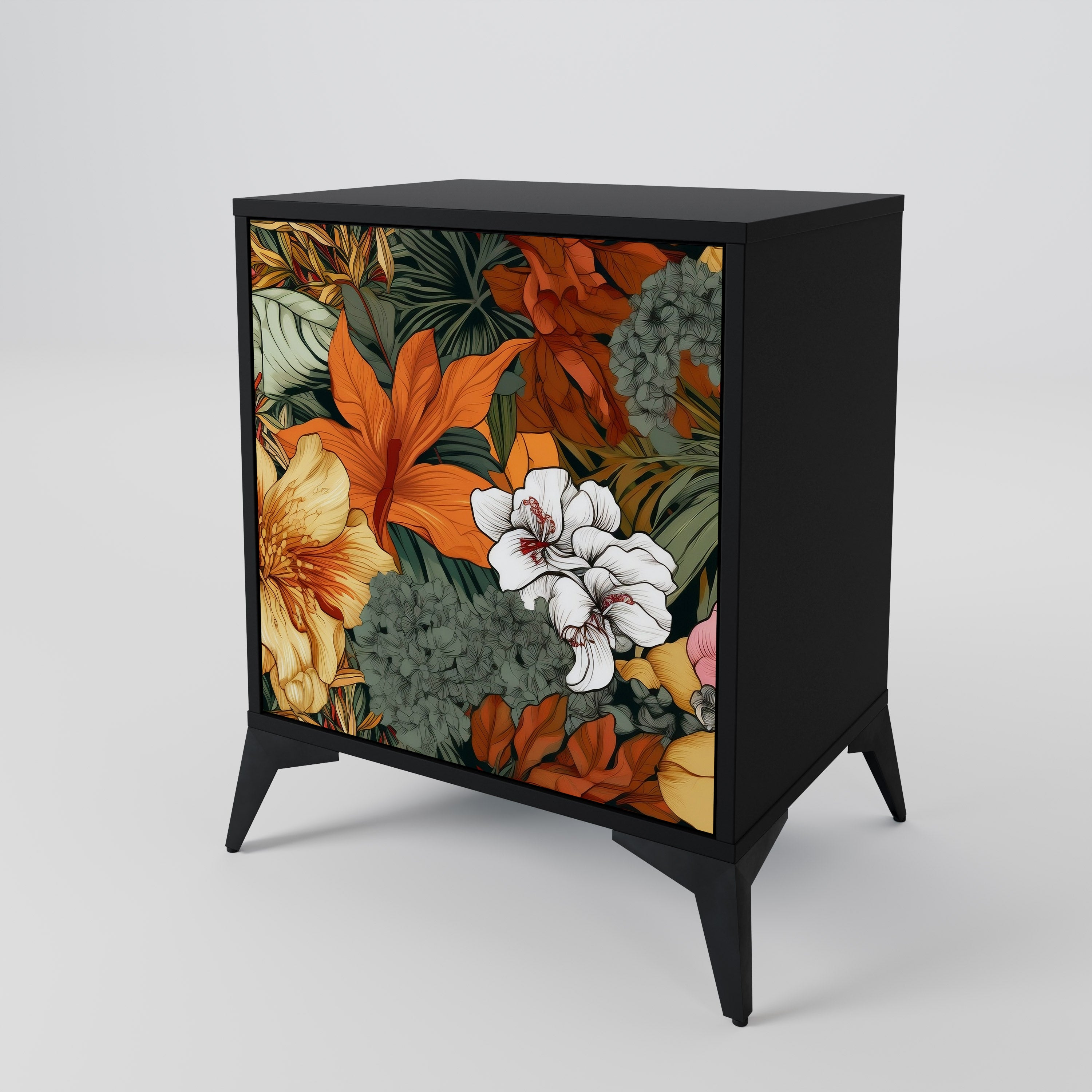 RADIANT FLORA Sideboard mit 1 Tür in Schwarz